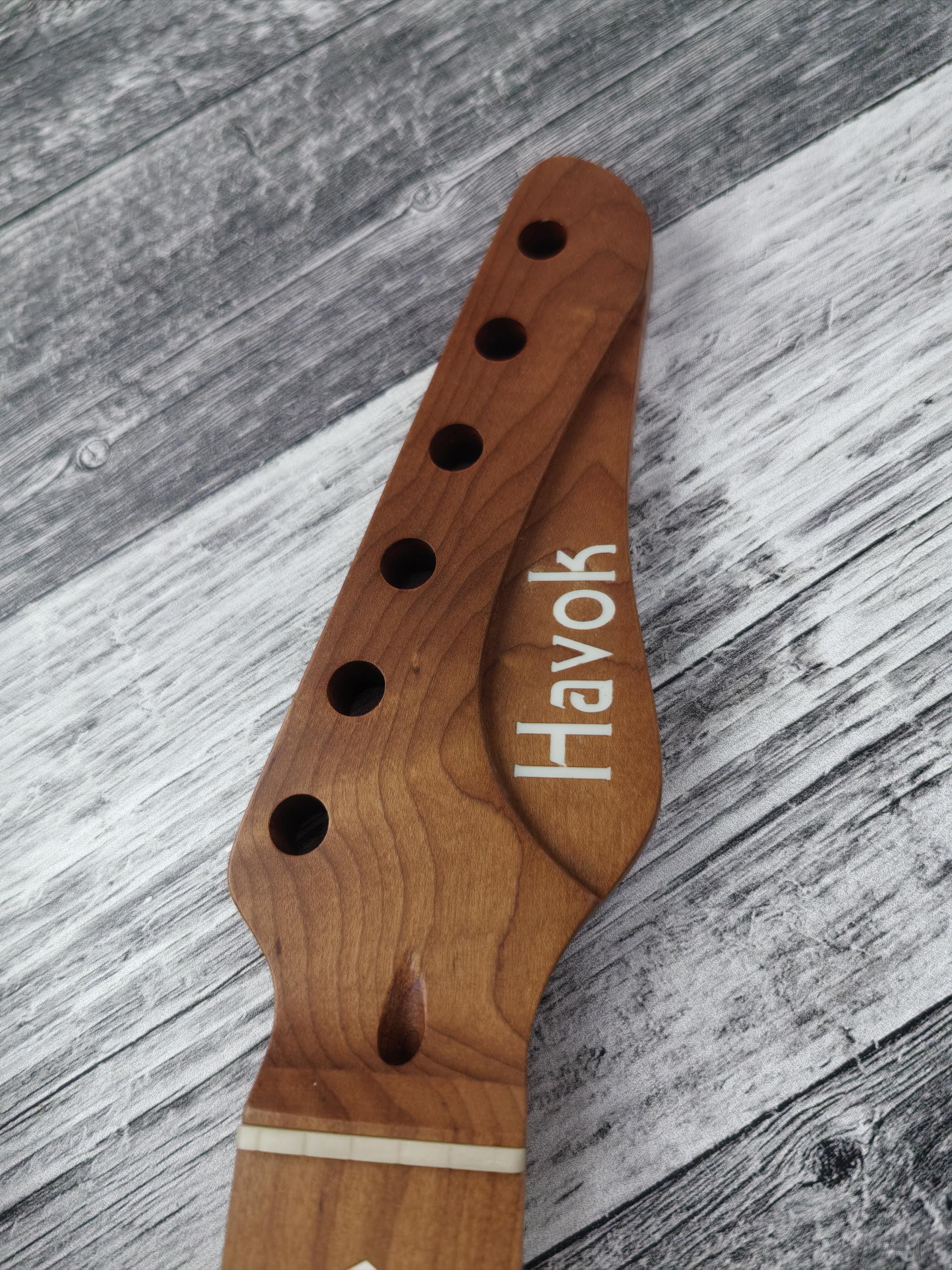 Roasted Maple Satin Havok Logo  Neck Stainless Steel Jescar Frets Guitar Neck Customized High End Guitar Part.