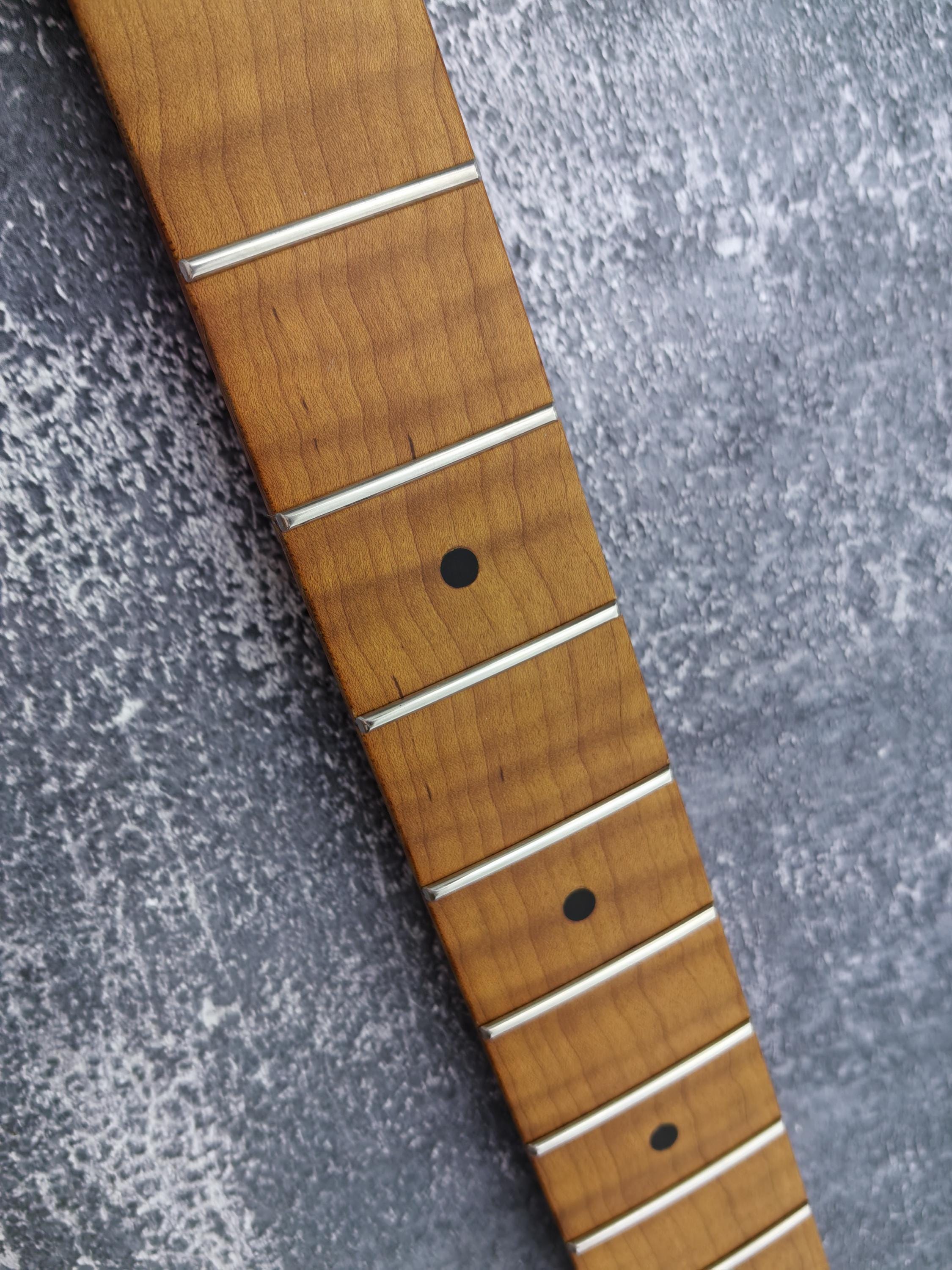 S type Roasted AA+ Flame Maple Nitro Satin Neck Stainless Steel Jescar Frets