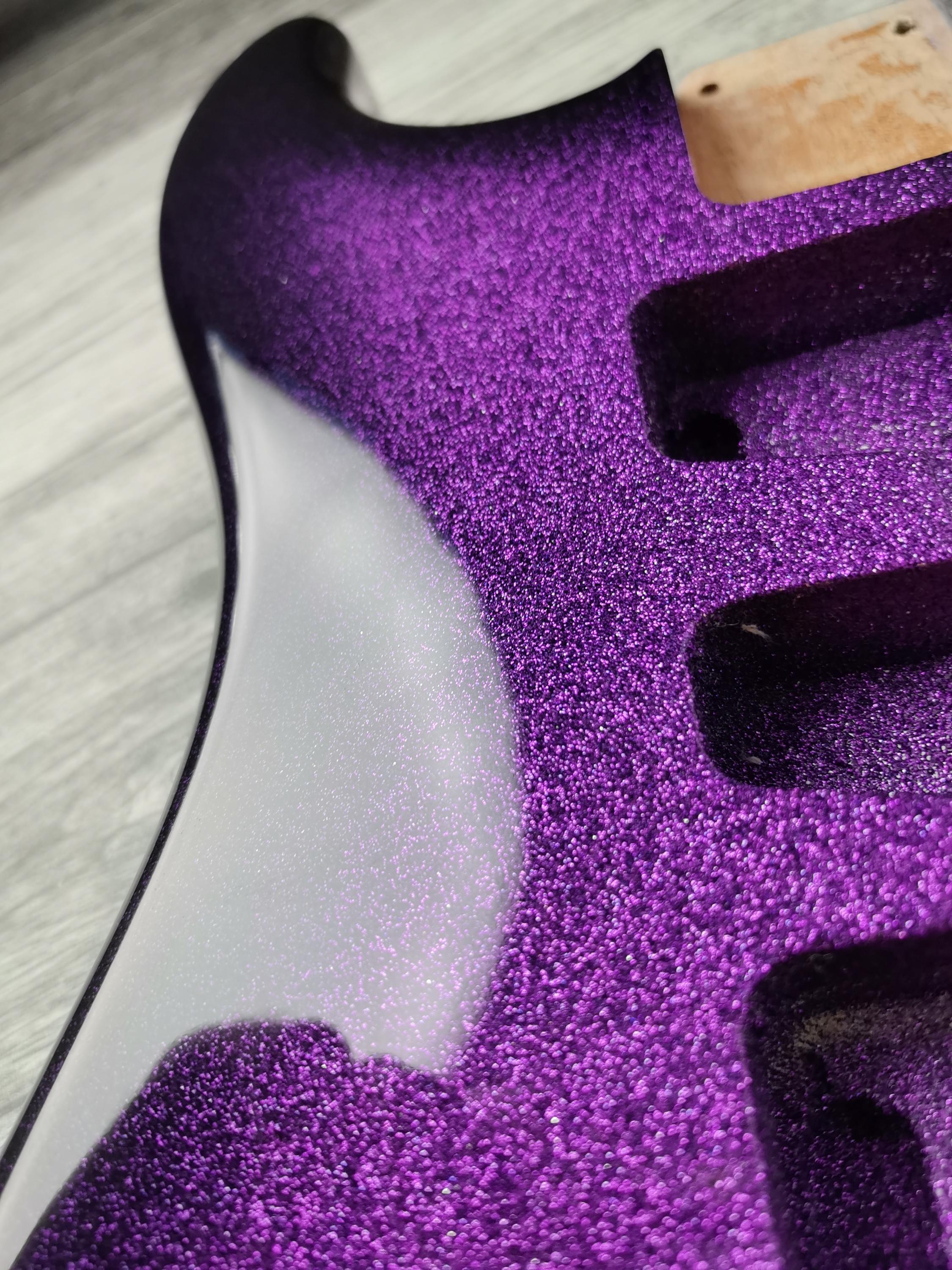 Purple Galaxy Mahogany S-Style Guitar Body, HSH Pickup Route