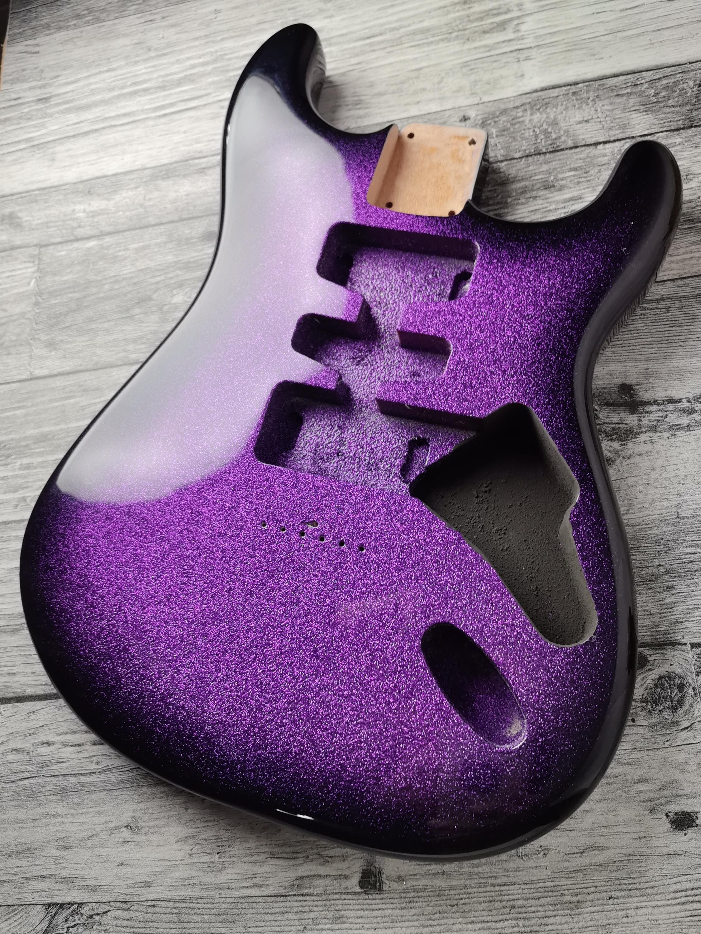 Purple Galaxy Mahogany S-Style Guitar Body, HSH Pickup Route