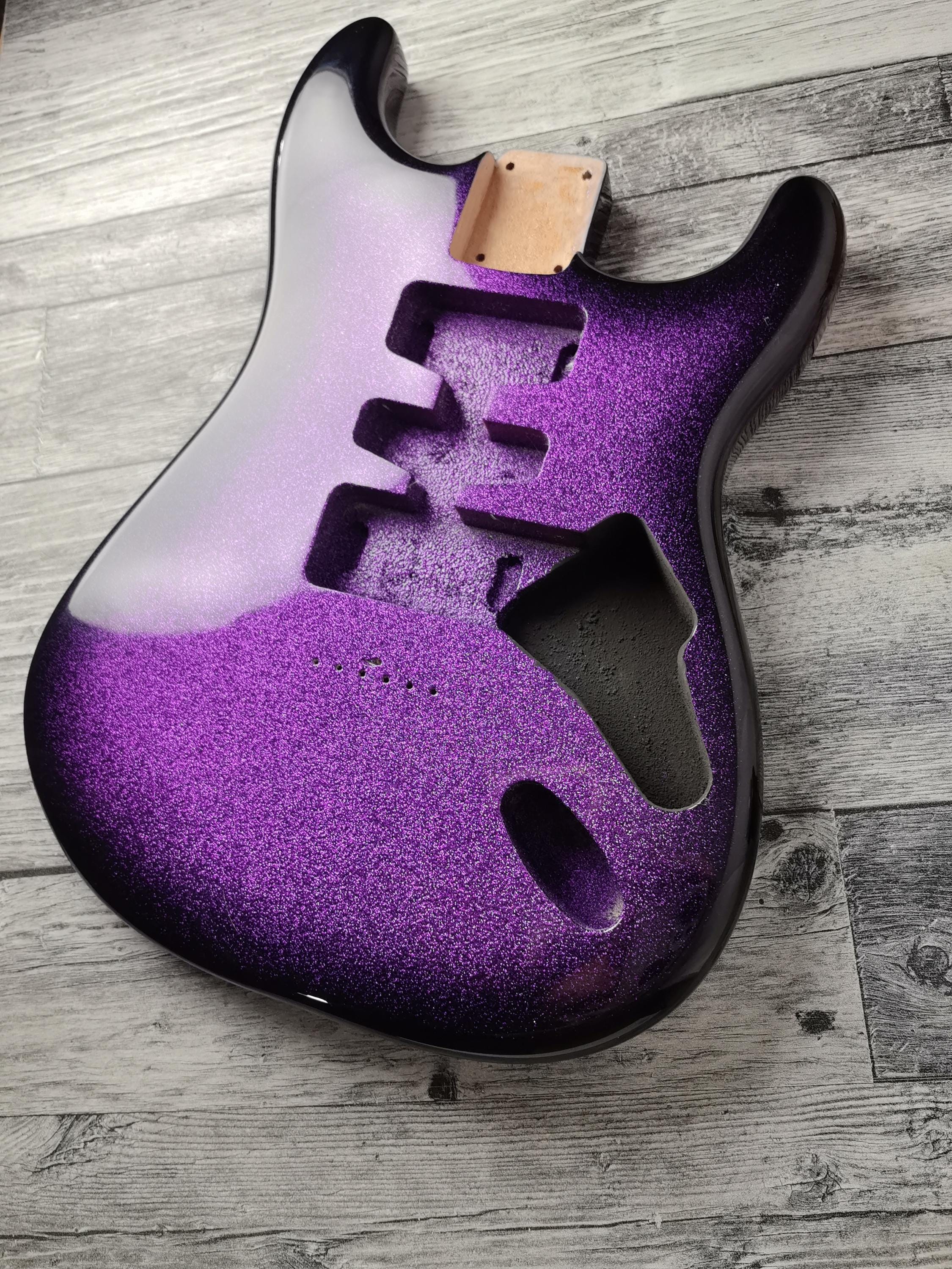Purple Galaxy Mahogany S-Style Guitar Body, HSH Pickup Route