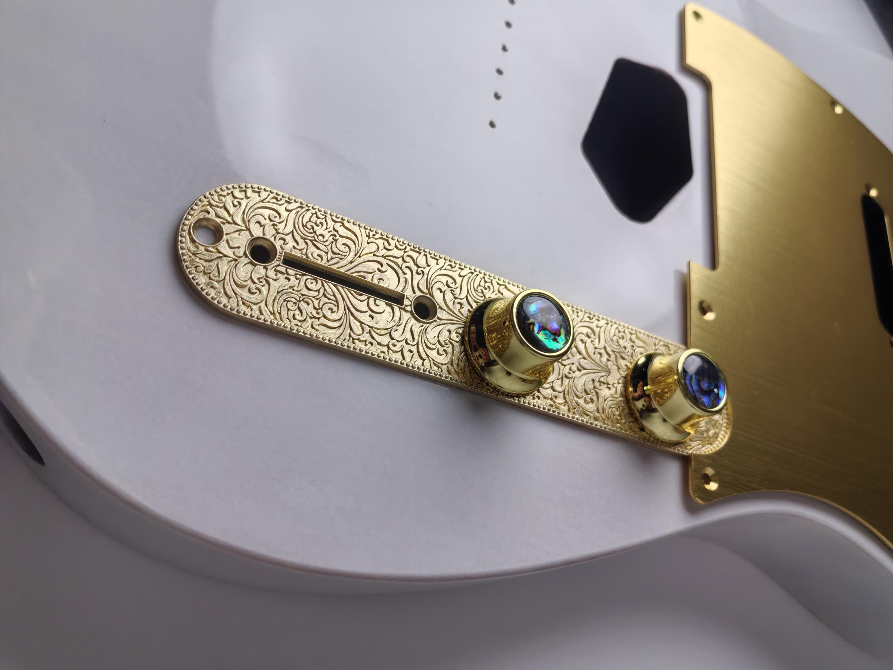 Tl Plate with Knobs Gold , Electric Guitar And Bass, Rare Custom Shop Accessory, Vintage Build Kit,