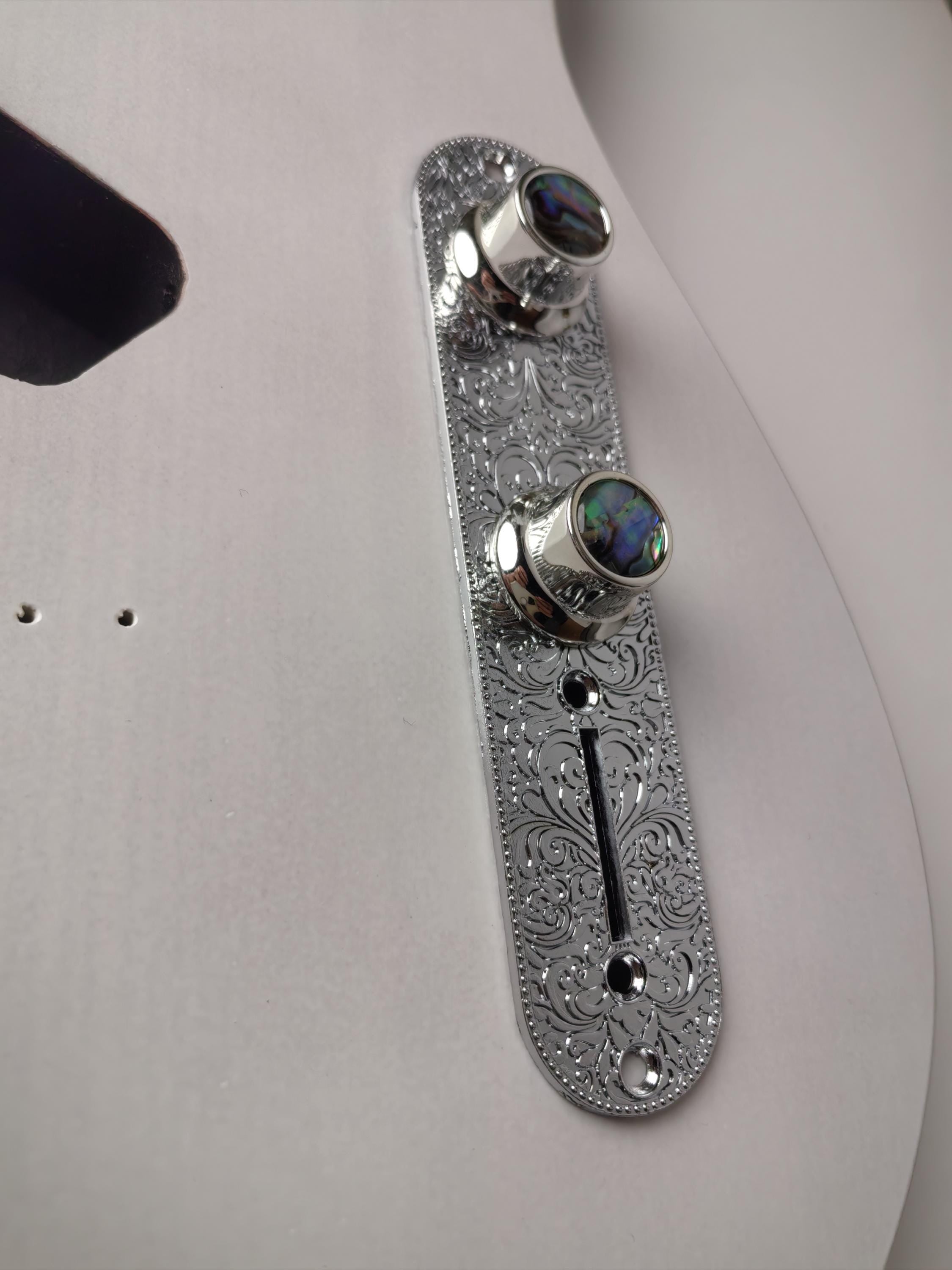 Tl Plate with Knobs Silver , Electric Guitar And Bass, Rare Custom Shop Accessory, Vintage Build Kit,