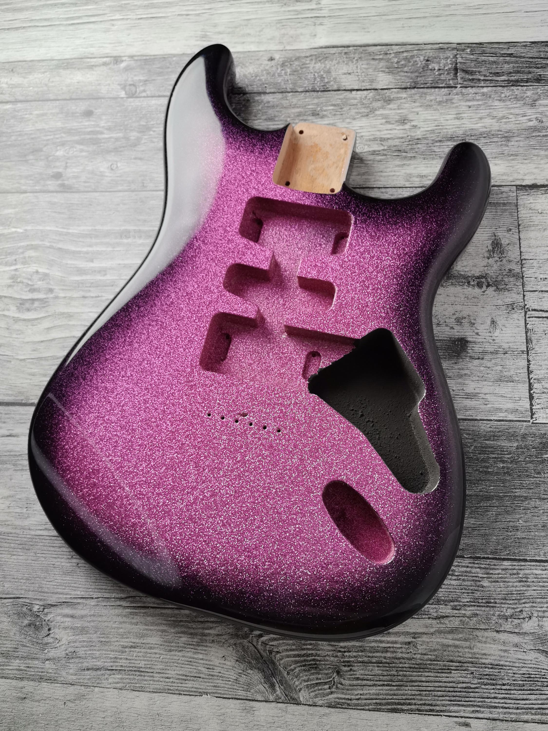 Unicorn Horn Pink 2PC Mahogany ST S-Style Body High Gloss, Hard Tail, Custom Shop Vintage Part Gadget, DIY Building Kit, S-Type Guitar