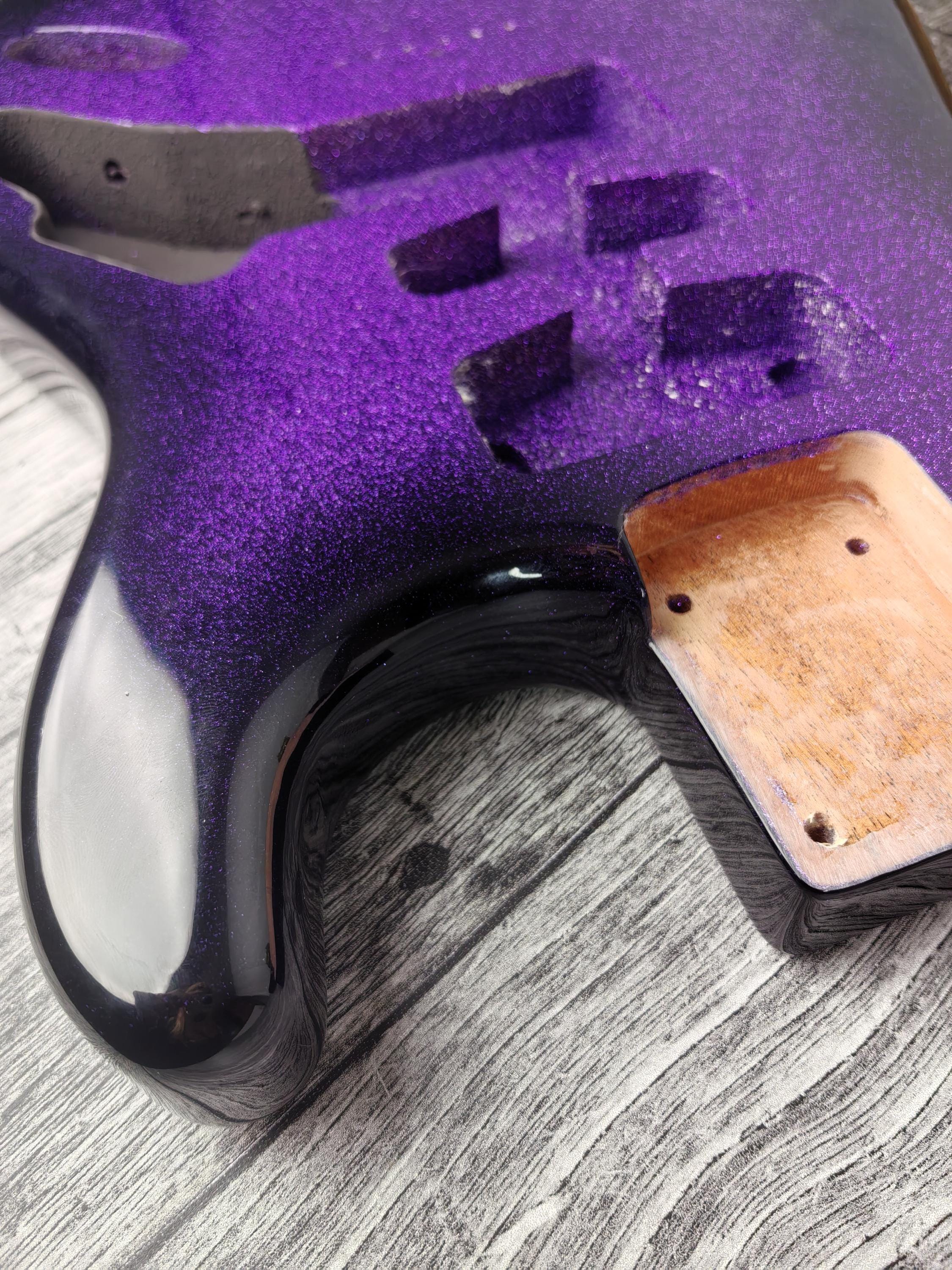 Purple Galaxy Mahogany S-Style Guitar Body, HSH Pickup Route
