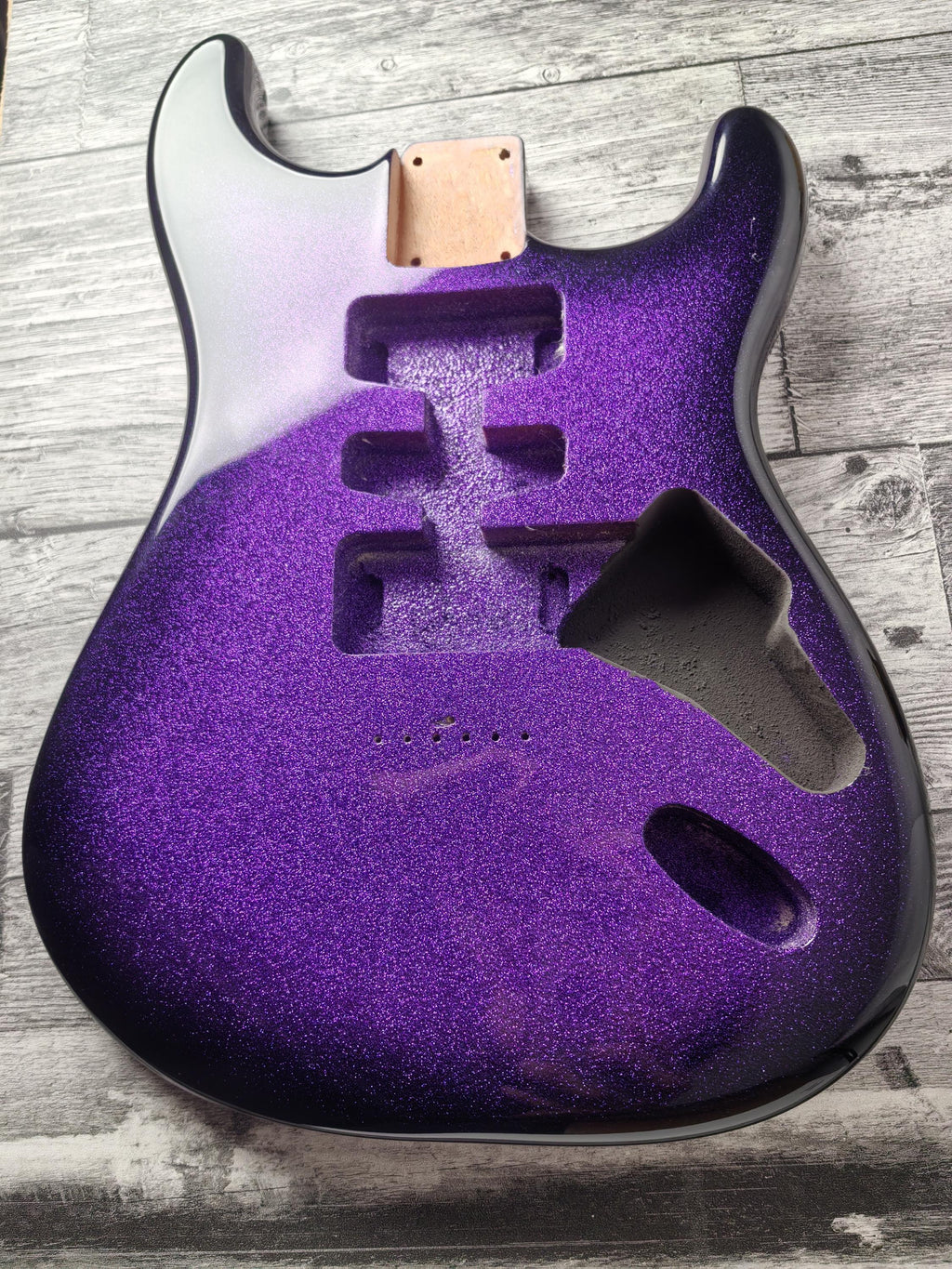 Purple Galaxy Mahogany S-Style Guitar Body, HSH Pickup Route