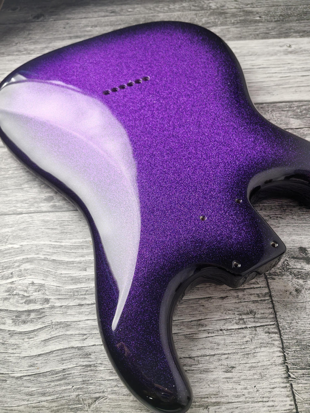 Purple Galaxy Mahogany S-Style Guitar Body, HSH Pickup Route