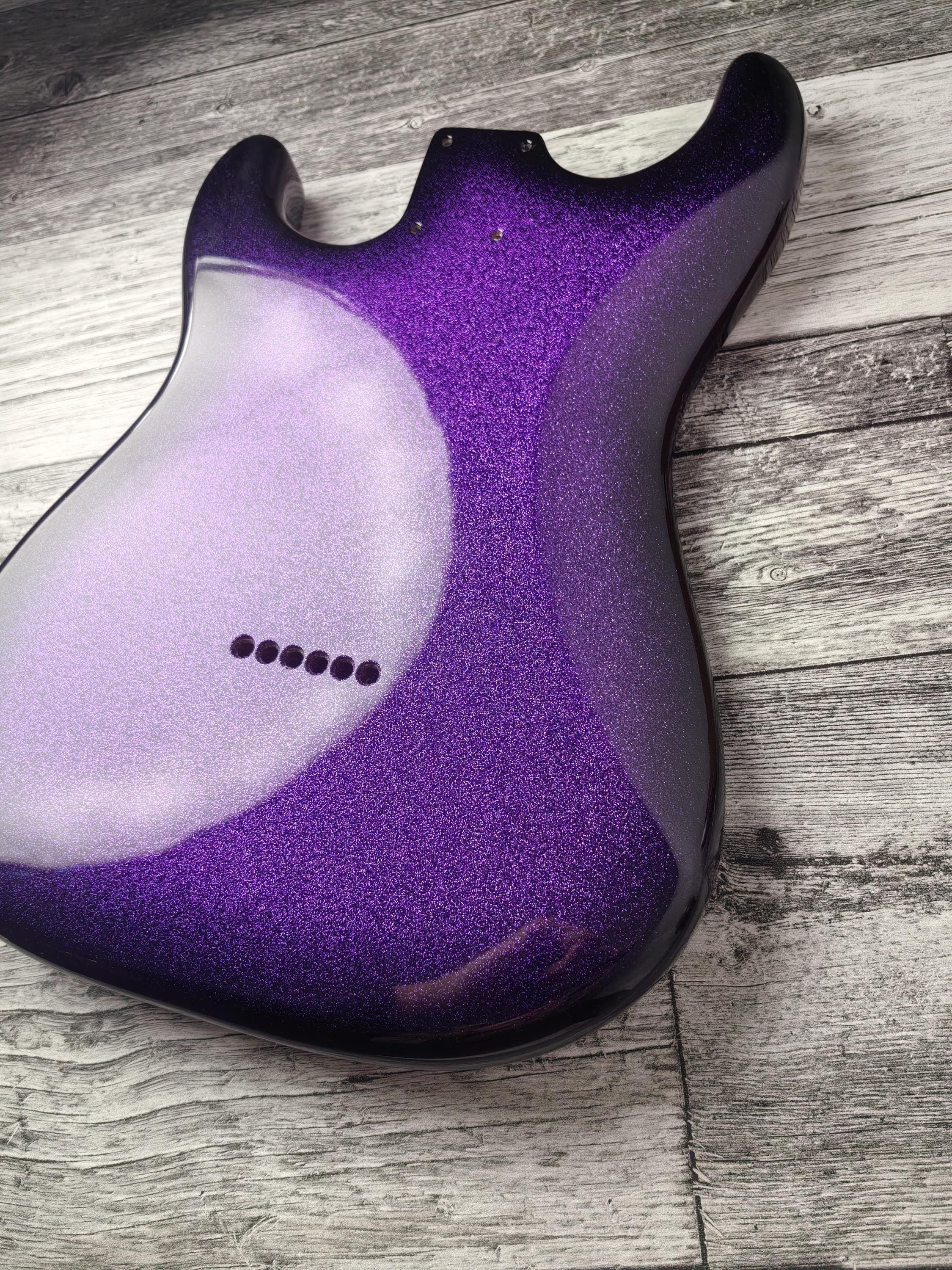 Purple Galaxy Mahogany S-Style Guitar Body, HSH Pickup Route