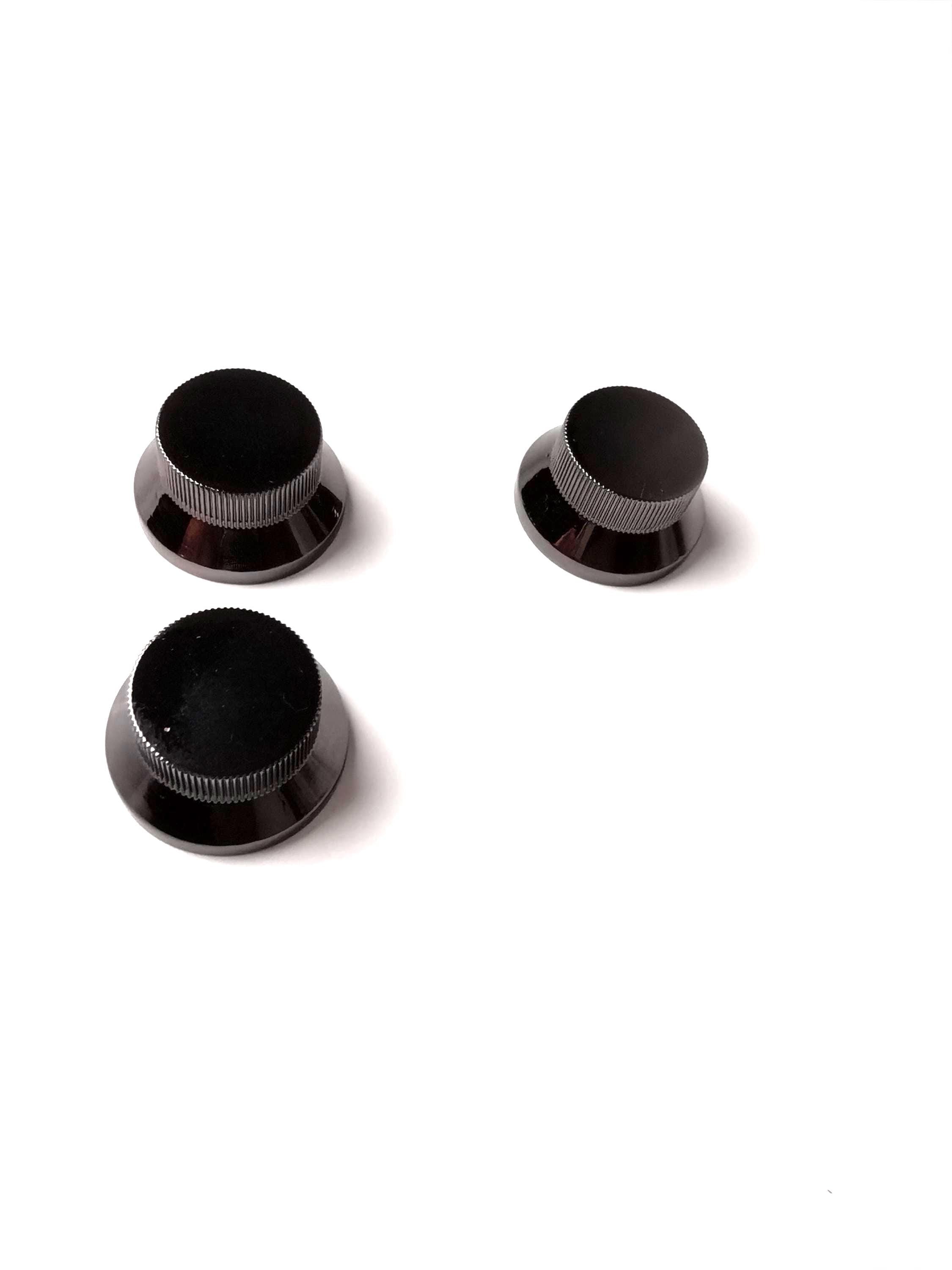 Potentiometer Knob Black Metal , Electric Guitar And Bass, Rare Custom Shop Accessory, Vintage Build Kit,