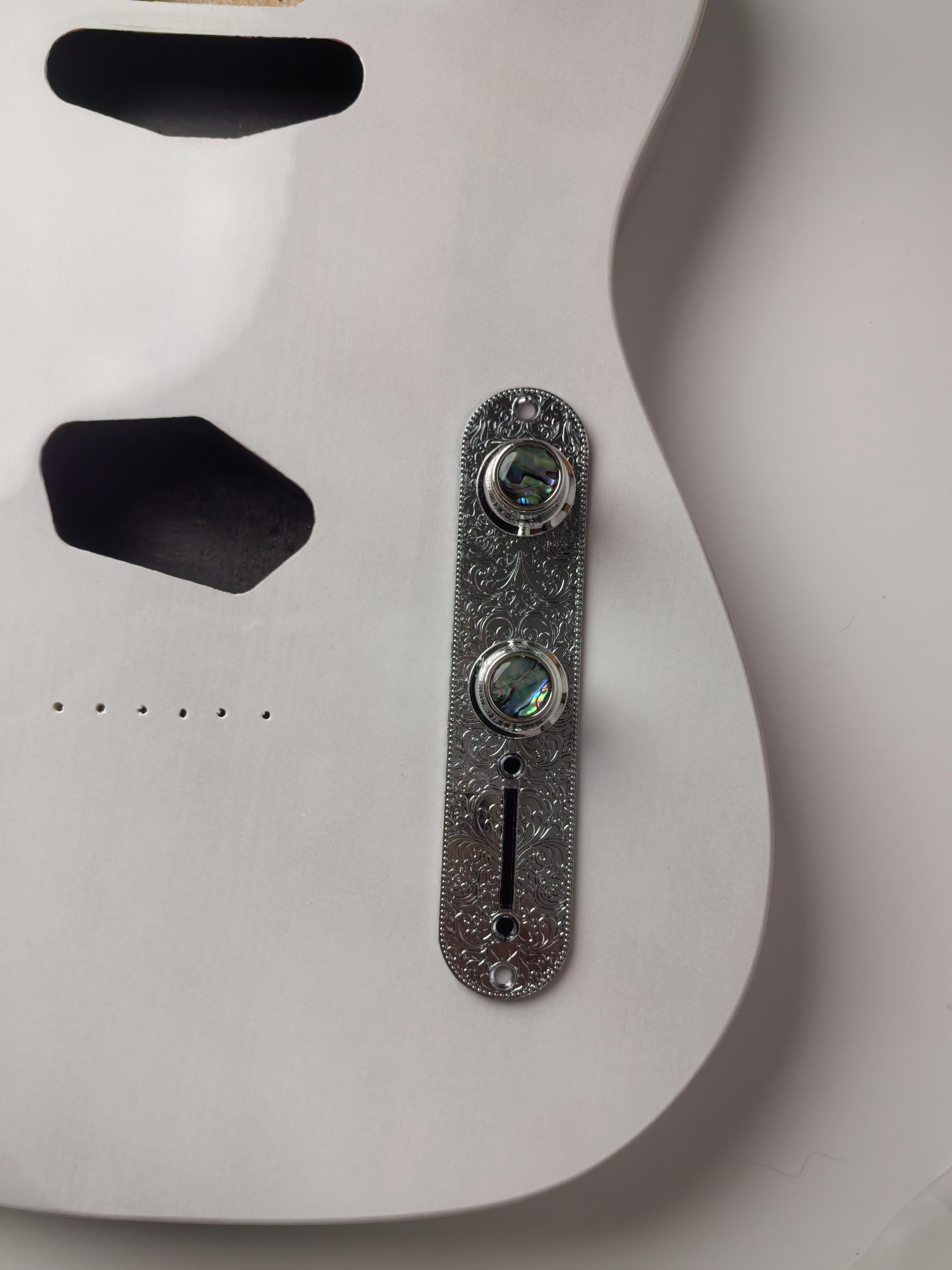 Tl Plate with Knobs Silver , Electric Guitar And Bass, Rare Custom Shop Accessory, Vintage Build Kit,
