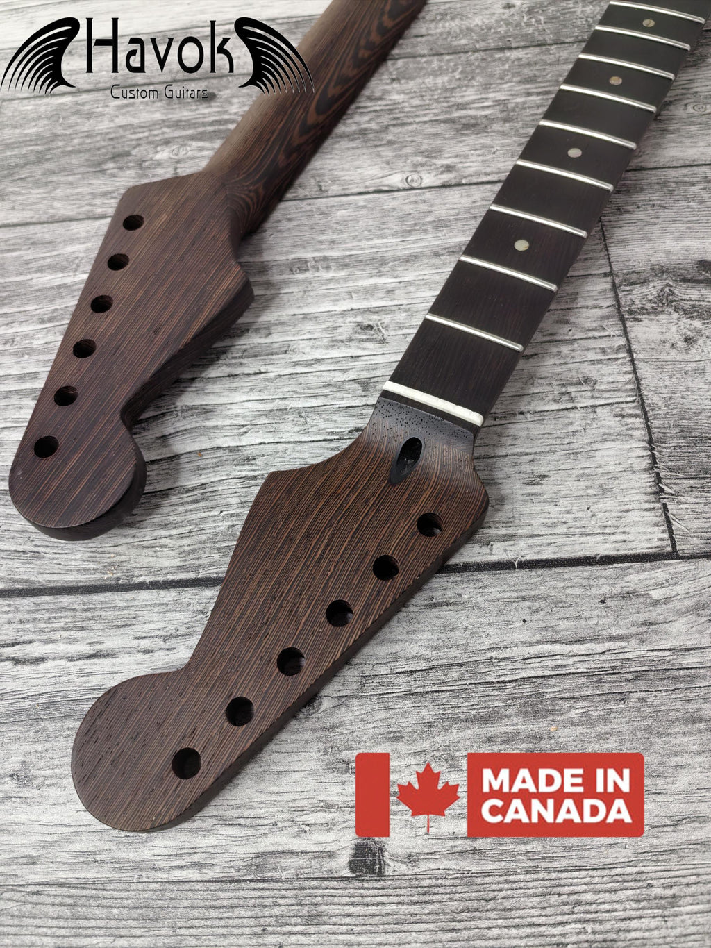 Wenge ST Guitar Neck, 22 Frets, Nickel Silver, Electric Guitar Build