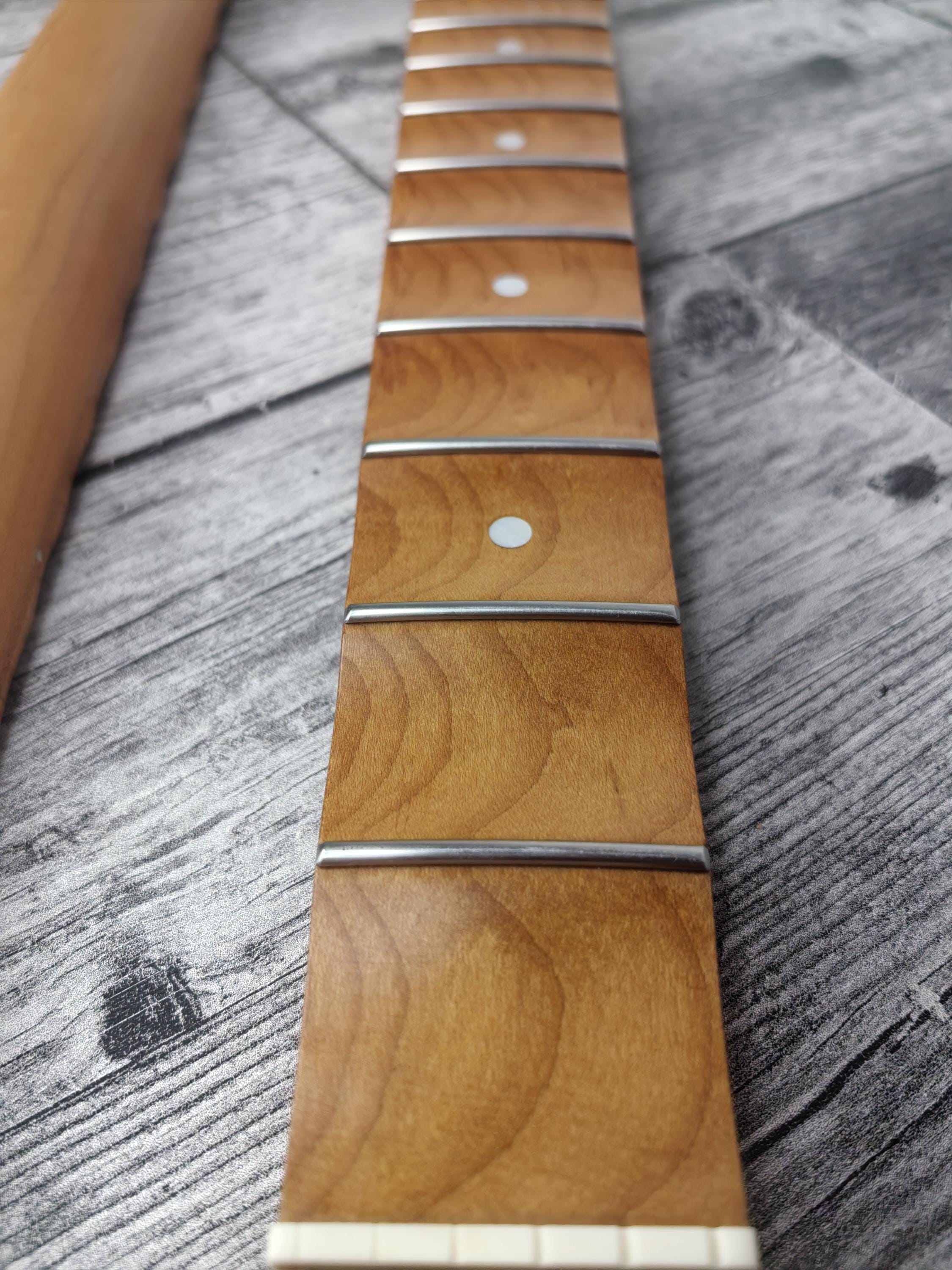 Scalloped Roasted Maple Satin  Neck Stainless Steel Jescar Frets Guitar Neck Customized High End Guitar Part.