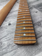 Scalloped Roasted Maple Satin  Neck Stainless Steel Jescar Frets Guitar Neck Customized High End Guitar Part.