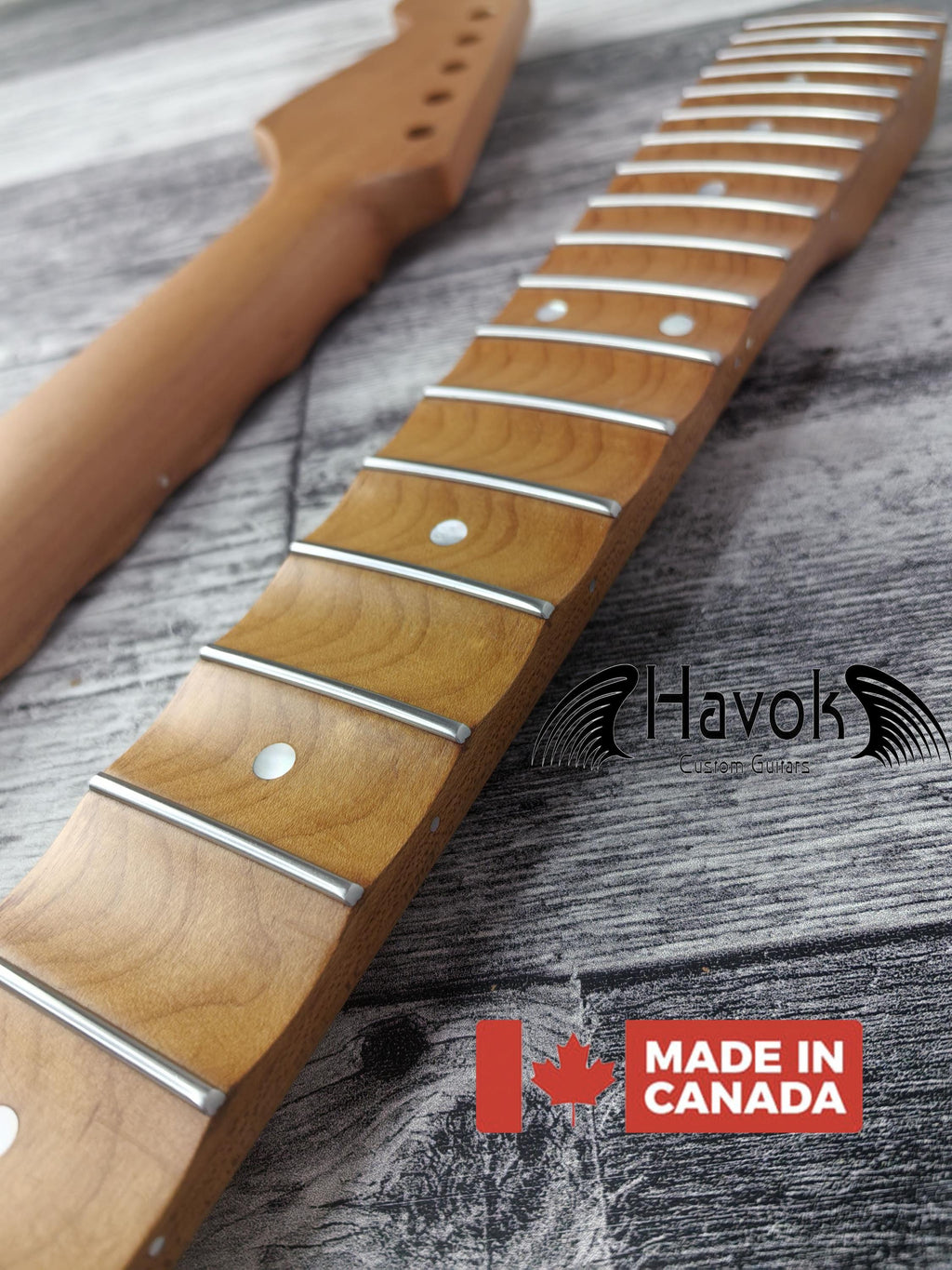 Scalloped Roasted Maple Satin  Neck Stainless Steel Jescar Frets Guitar Neck Customized High End Guitar Part.