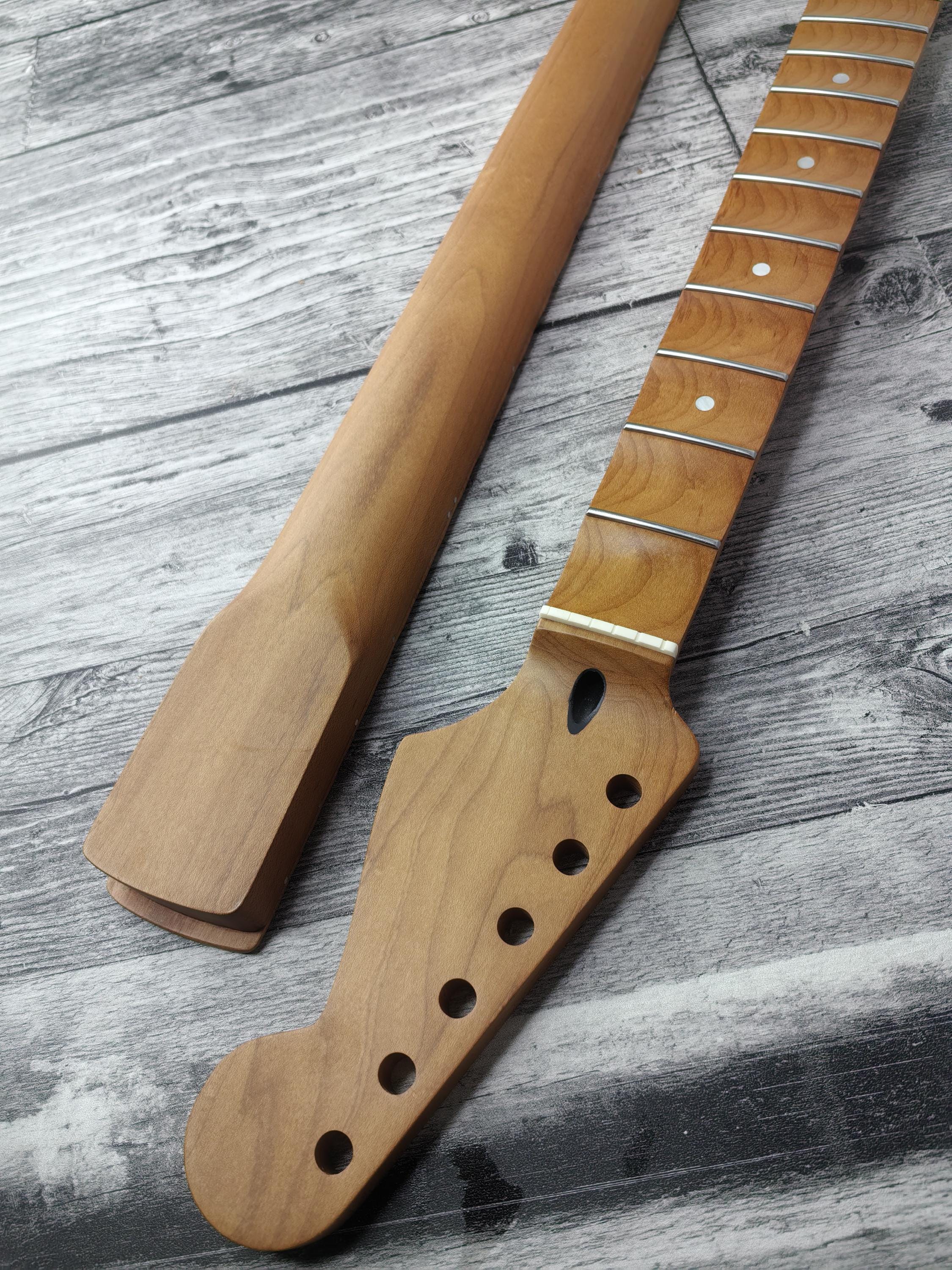 Scalloped Roasted Maple Satin  Neck Stainless Steel Jescar Frets Guitar Neck Customized High End Guitar Part.