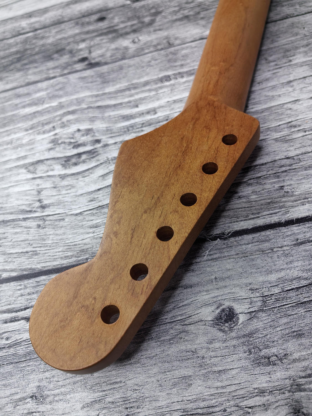 27 inch Roasted Maple Baritone Guitar Neck, S Style, 22 Nickel Frets, Satin Finish