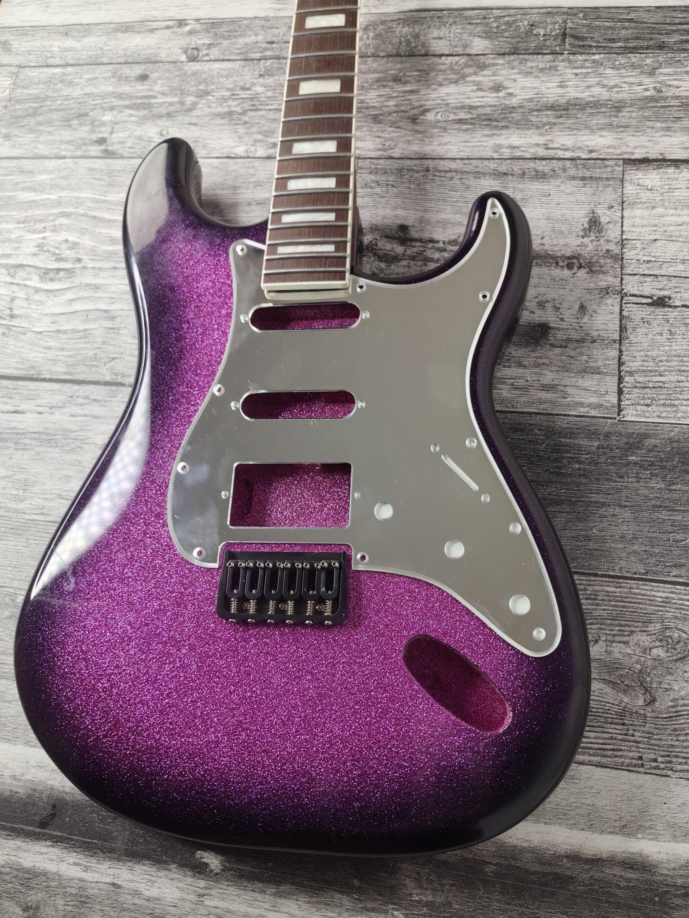 Guitar Kit 2 Piece Pink Mahogany Body Wenge Neck With Hardware, Hight Quality Electric Guitar Neck