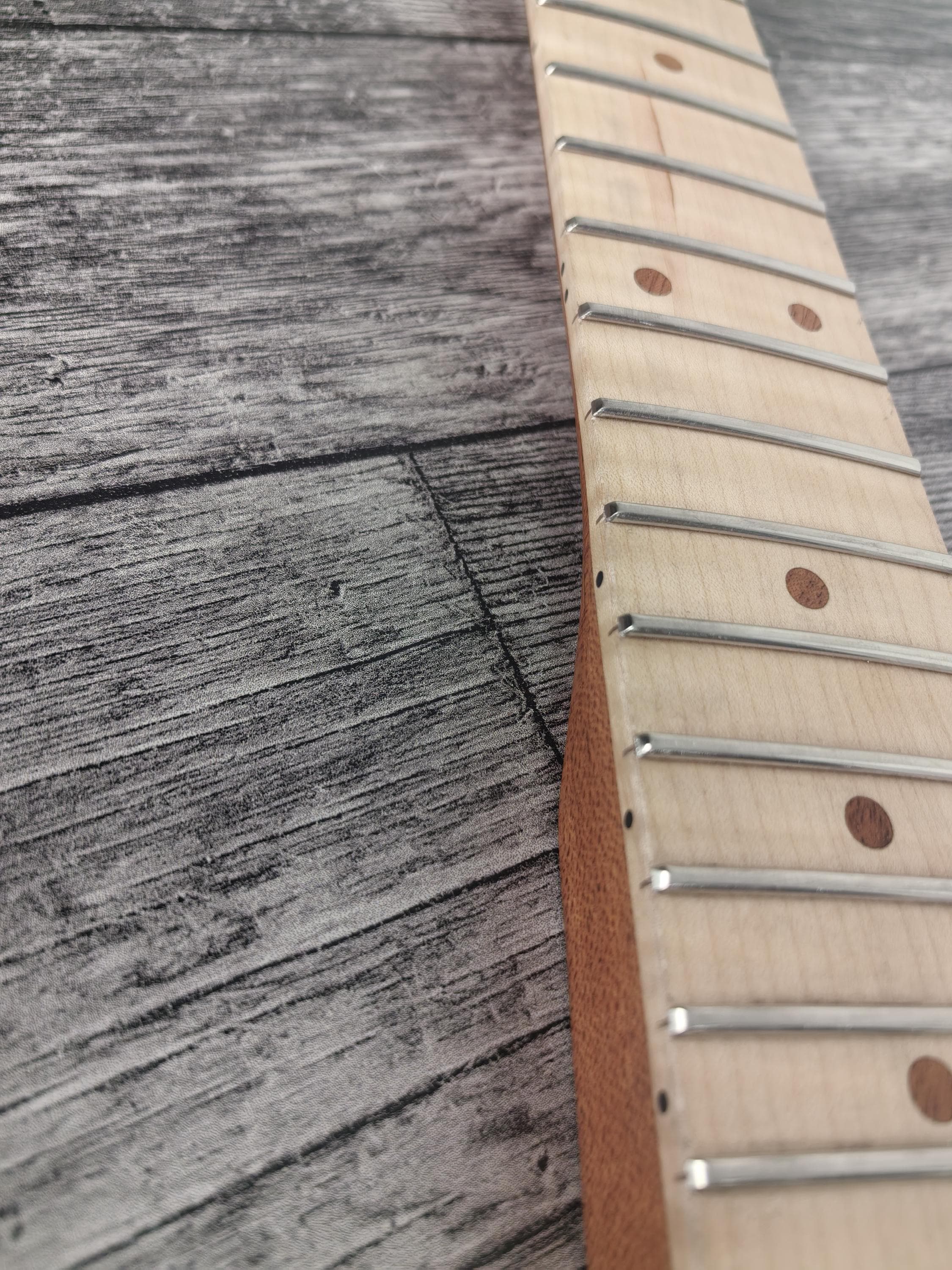 Mahogany Neck flame Maple Board Stainless Steel Jescar Frets Guitar Neck