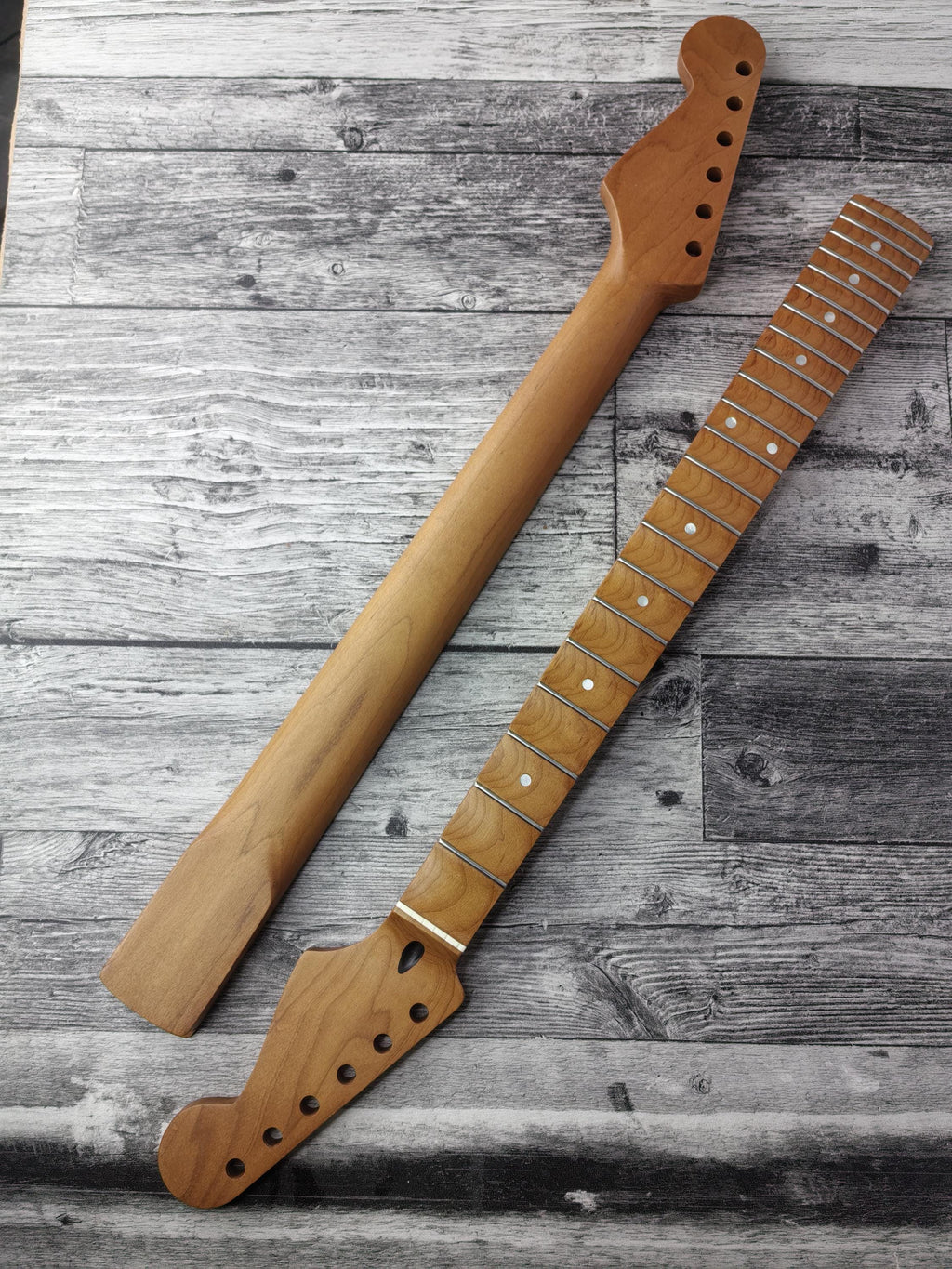 Scalloped Roasted Maple Satin  Neck Stainless Steel Jescar Frets Guitar Neck Customized High End Guitar Part.