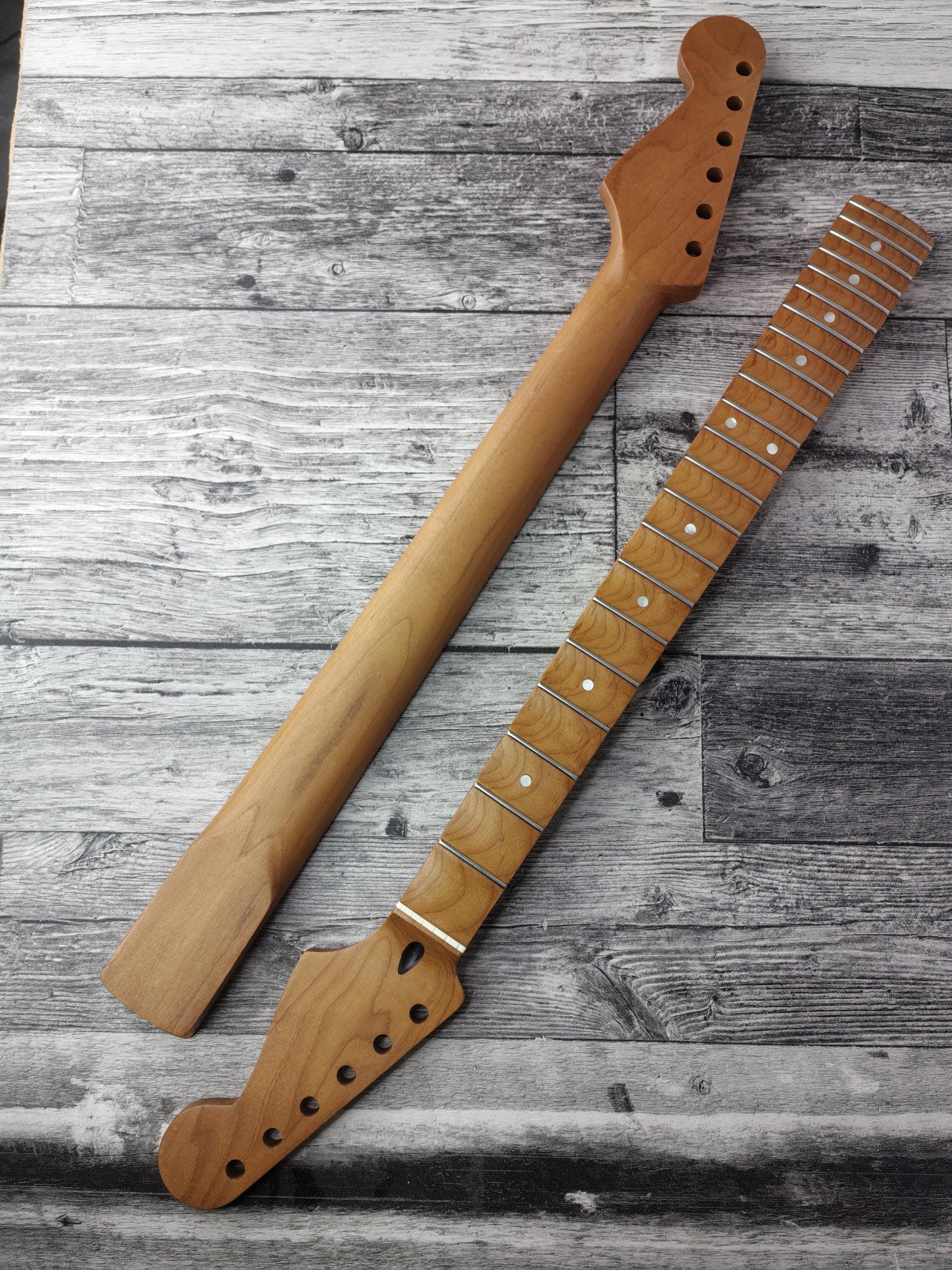 Scalloped Roasted Maple Satin  Neck Stainless Steel Jescar Frets Guitar Neck Customized High End Guitar Part.