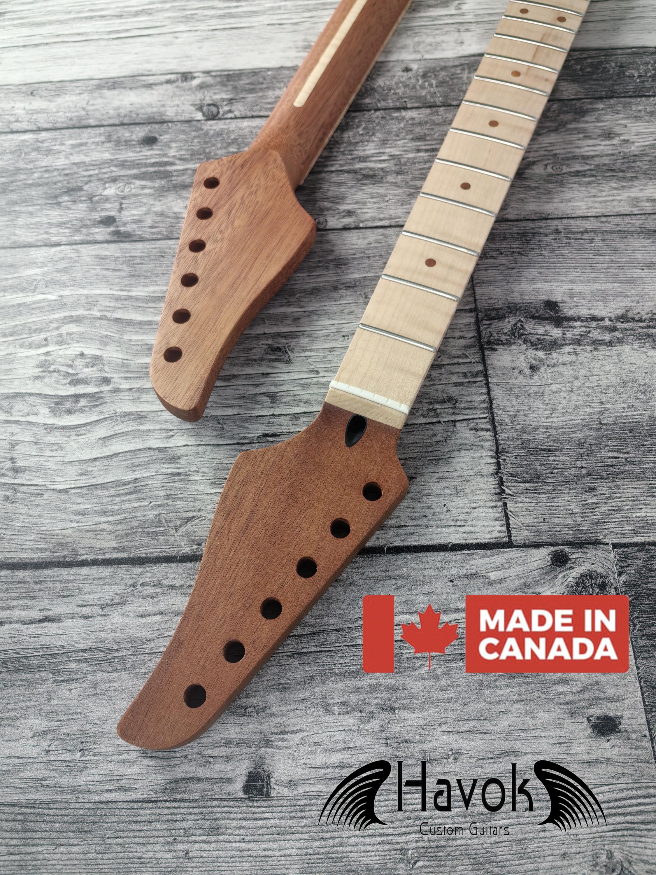 Mahogany Neck flame Maple Board Stainless Steel Jescar Frets Guitar Neck