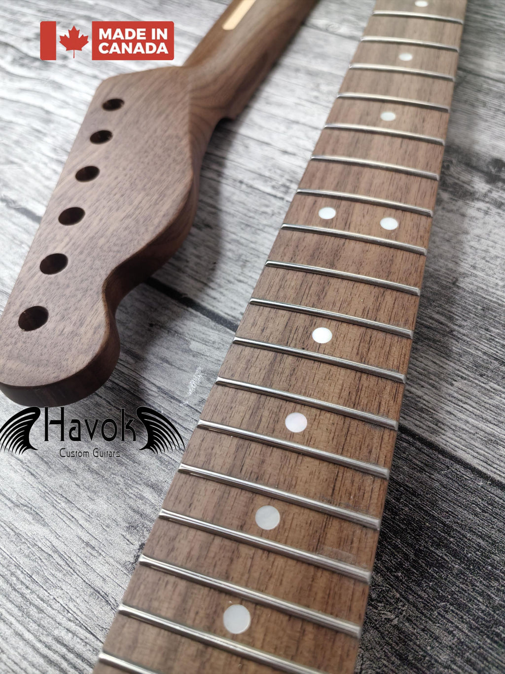 Walnut Electric Guitar tl Neck 22 Frets Stainless Steel frets Top Quality Havok