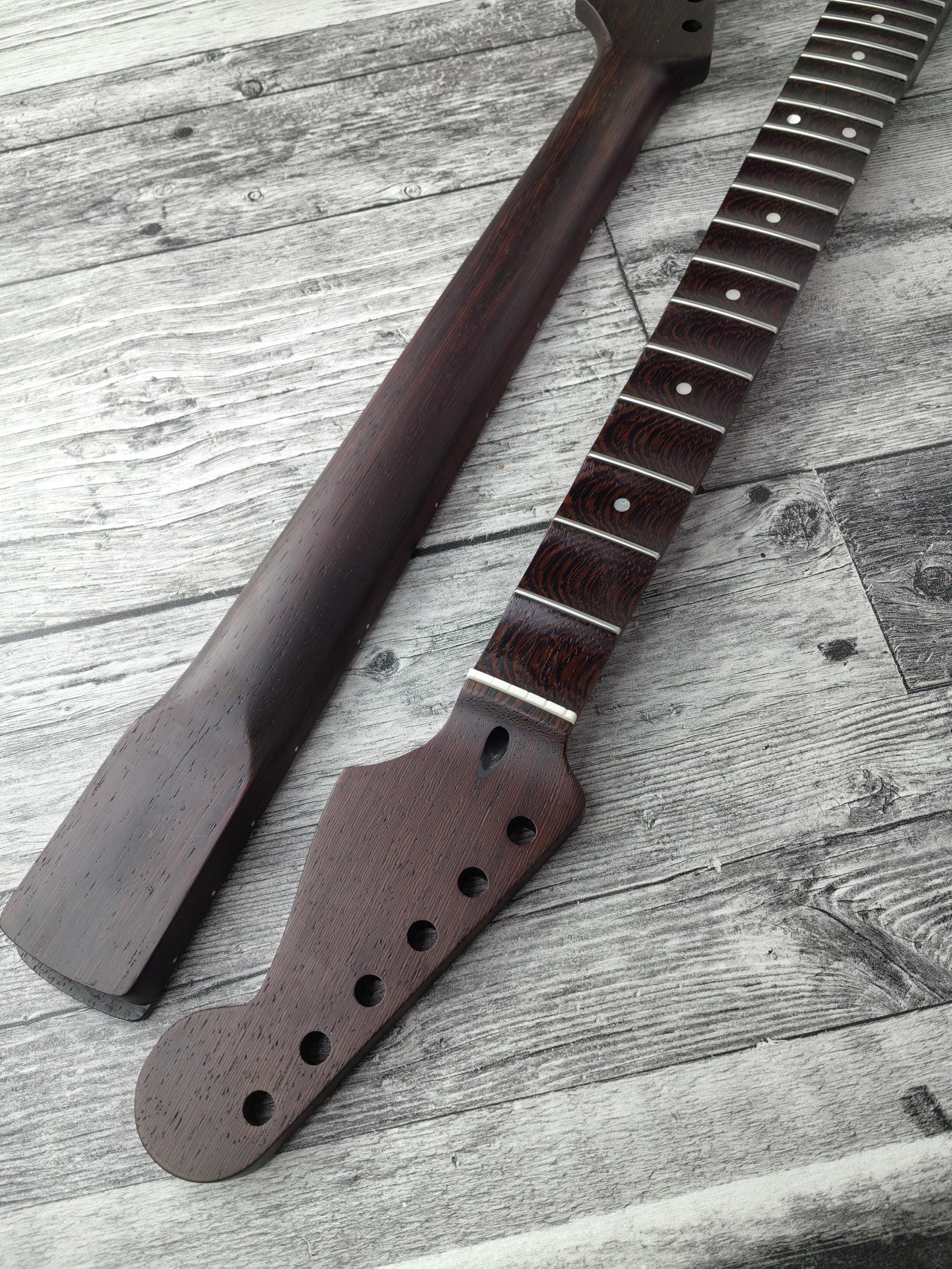Scalloped S Type Wenge Neck, S-Style ST Guitar, Stainless Steel Jescar, 22 Stainless Steel Frets, Electric Guitar Neck