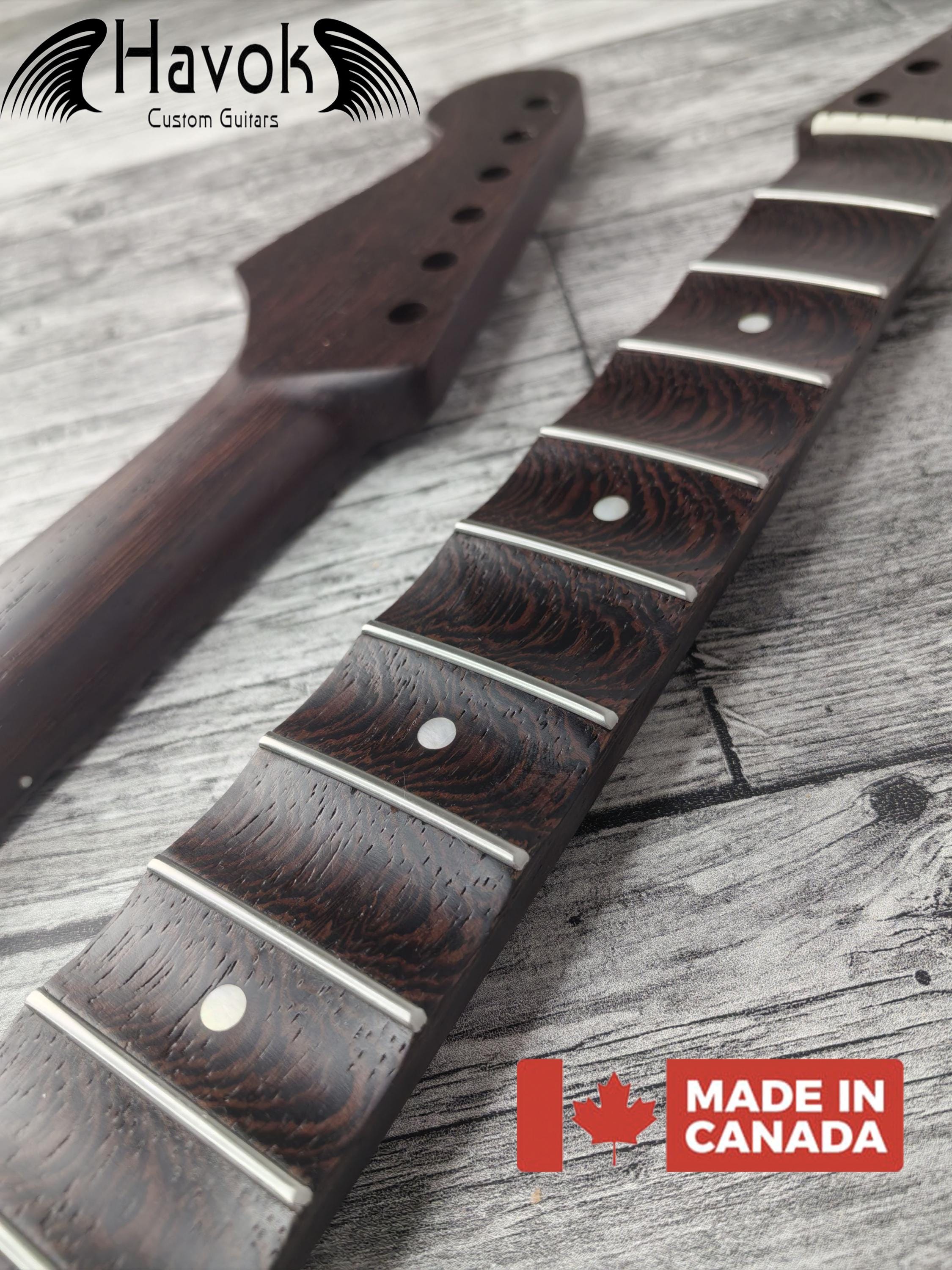 Scalloped S Type Wenge Neck, S-Style ST Guitar, Stainless Steel Jescar, 22 Stainless Steel Frets, Electric Guitar Neck