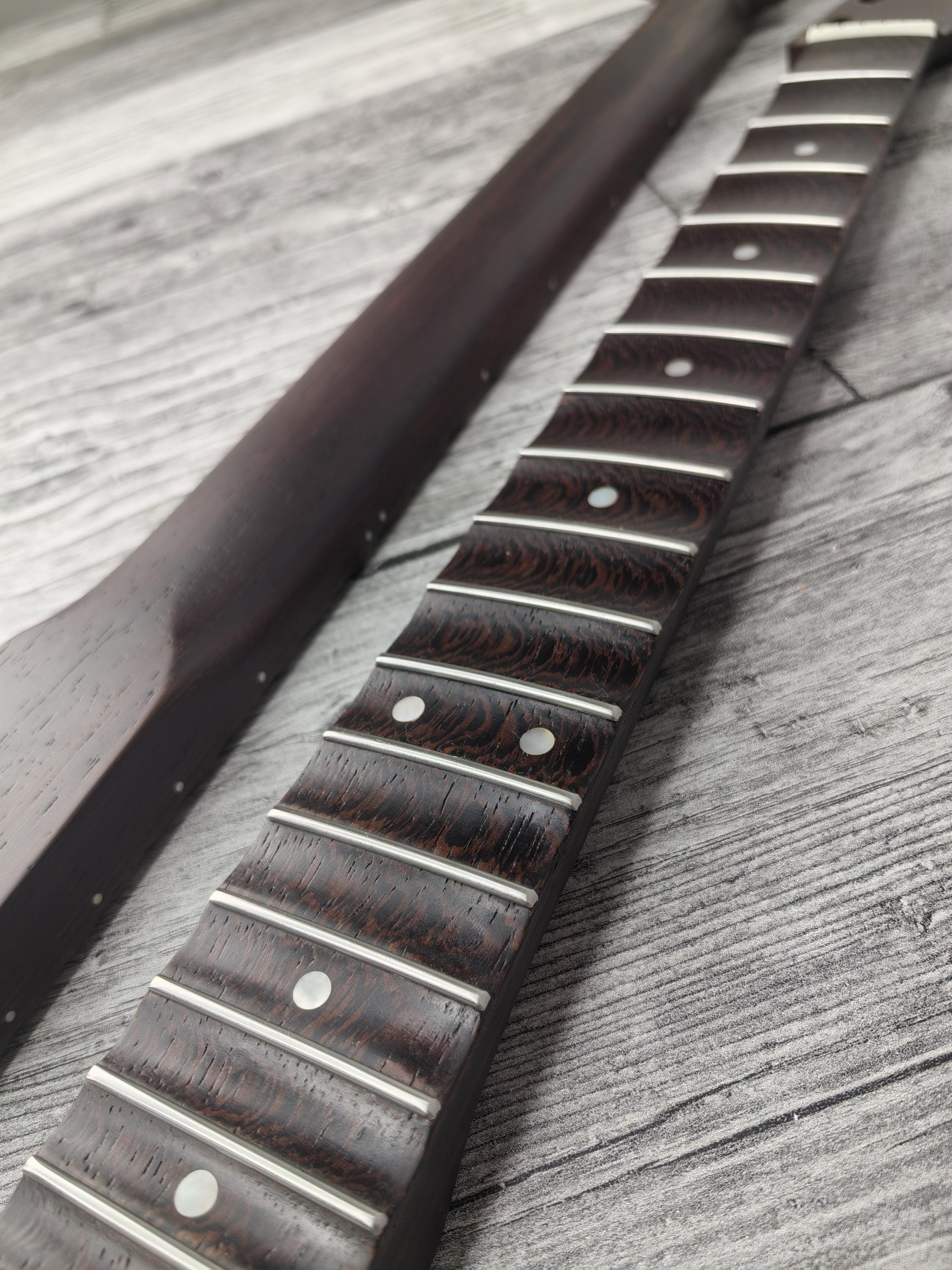 Scalloped S Type Wenge Neck, S-Style ST Guitar, Stainless Steel Jescar, 22 Stainless Steel Frets, Electric Guitar Neck
