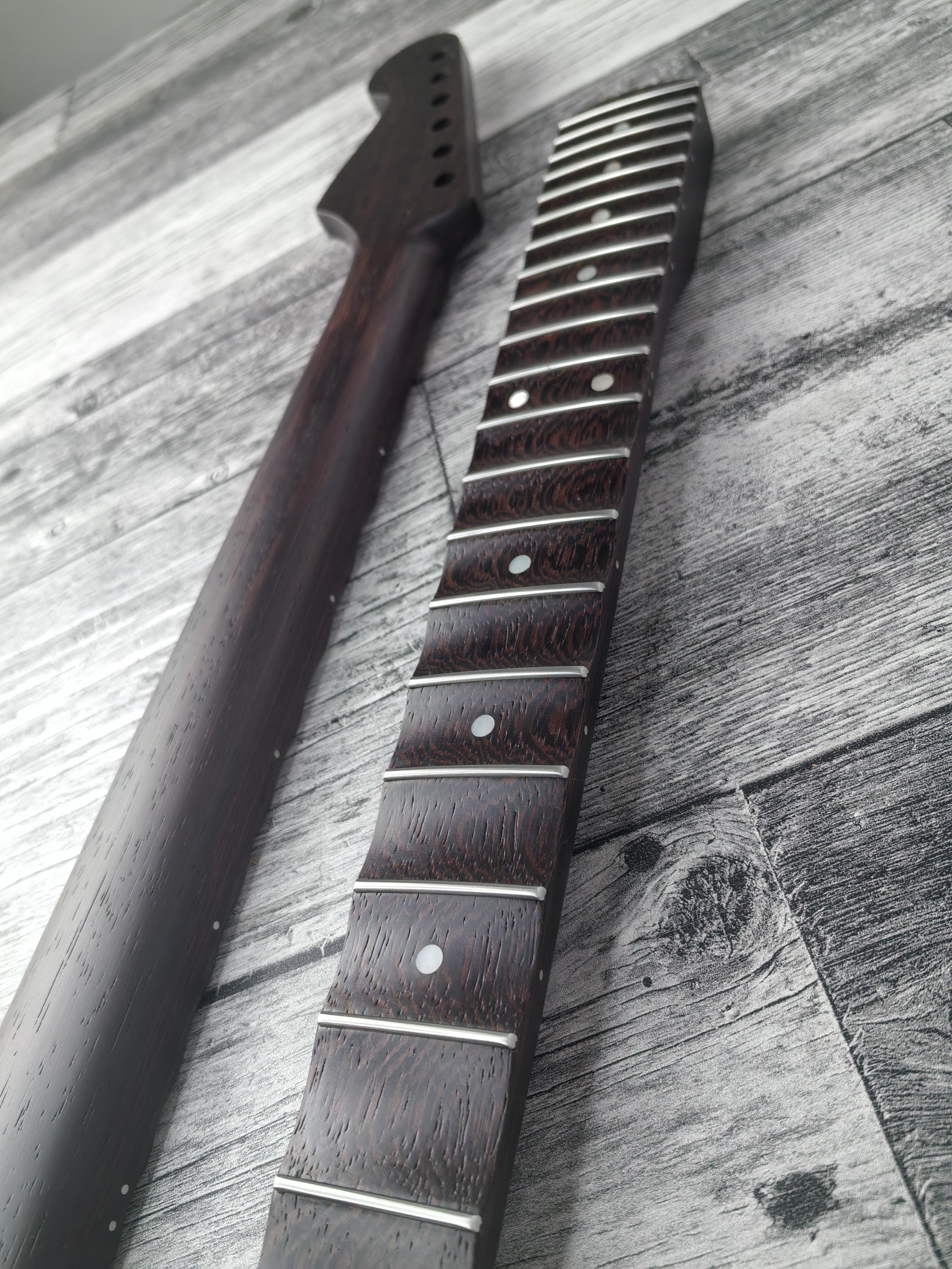 Scalloped S Type Wenge Neck, S-Style ST Guitar, Stainless Steel Jescar, 22 Stainless Steel Frets, Electric Guitar Neck
