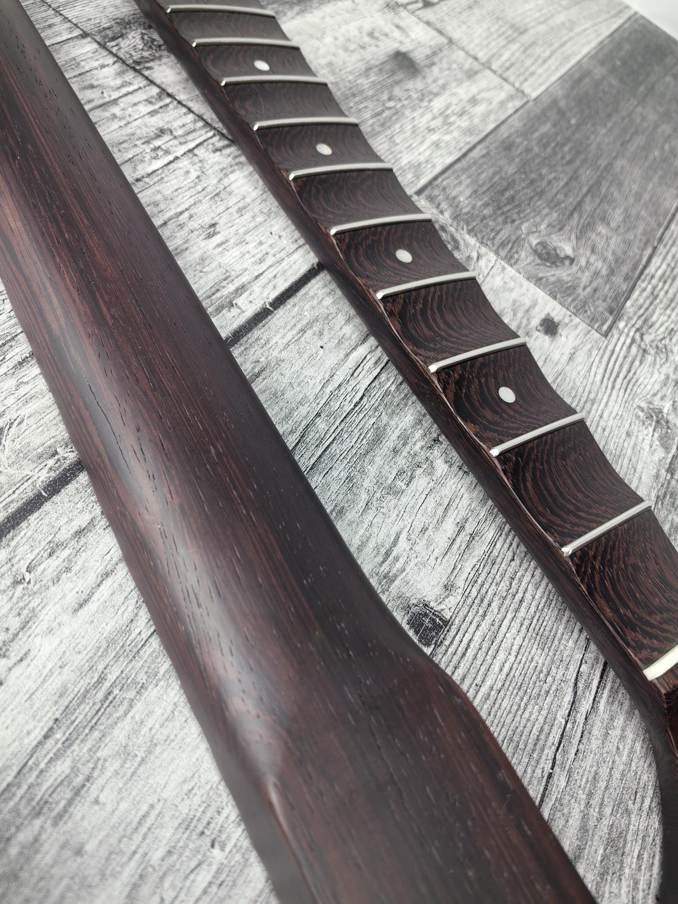Scalloped S Type Wenge Neck, S-Style ST Guitar, Stainless Steel Jescar, 22 Stainless Steel Frets, Electric Guitar Neck