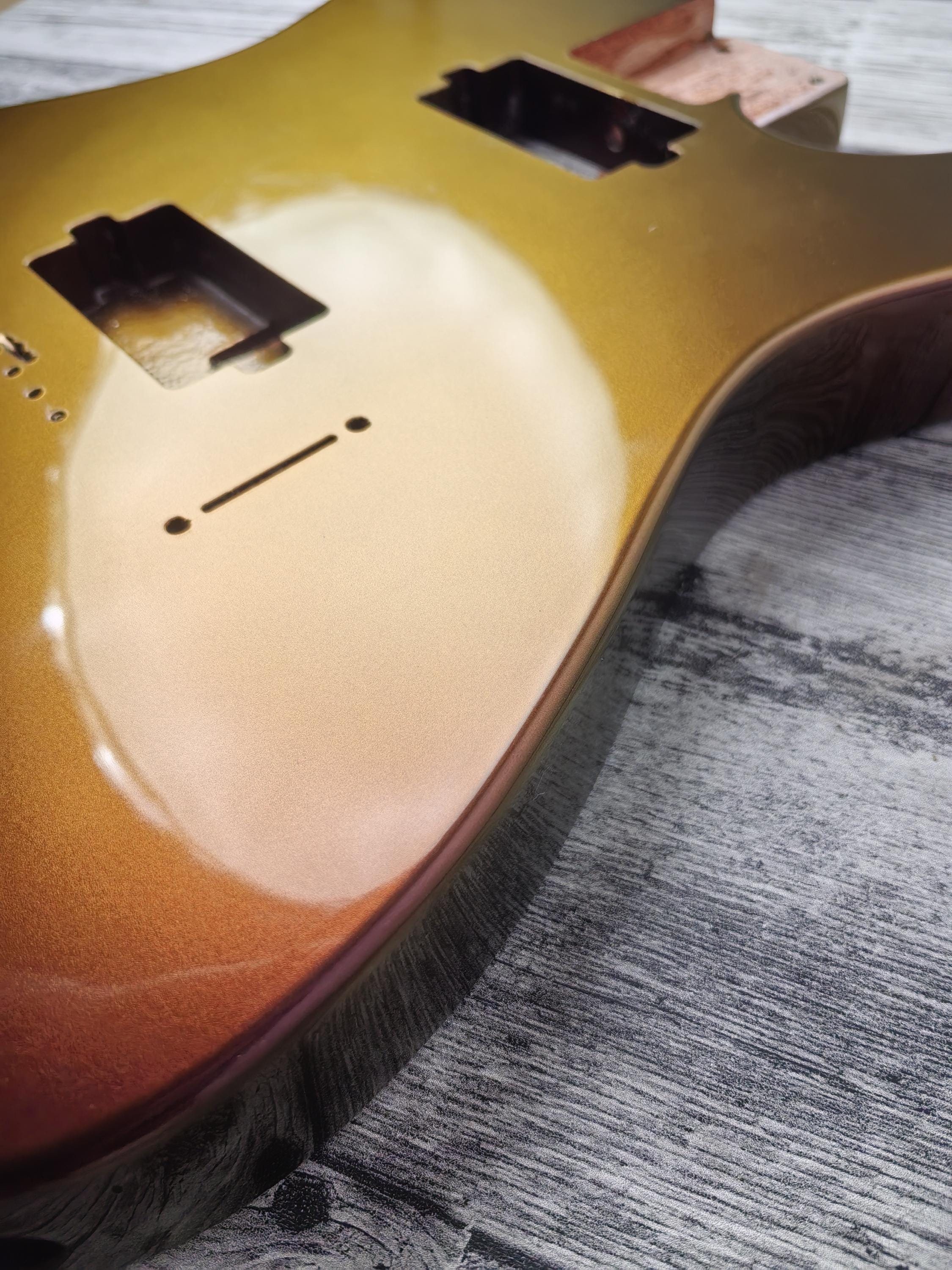 Chameleon Gold 2 Humbuckers Mahogany Body , TL Custom T-Style Body, Vintage Guitar Part Gadget Replacement, DIY Building Kit