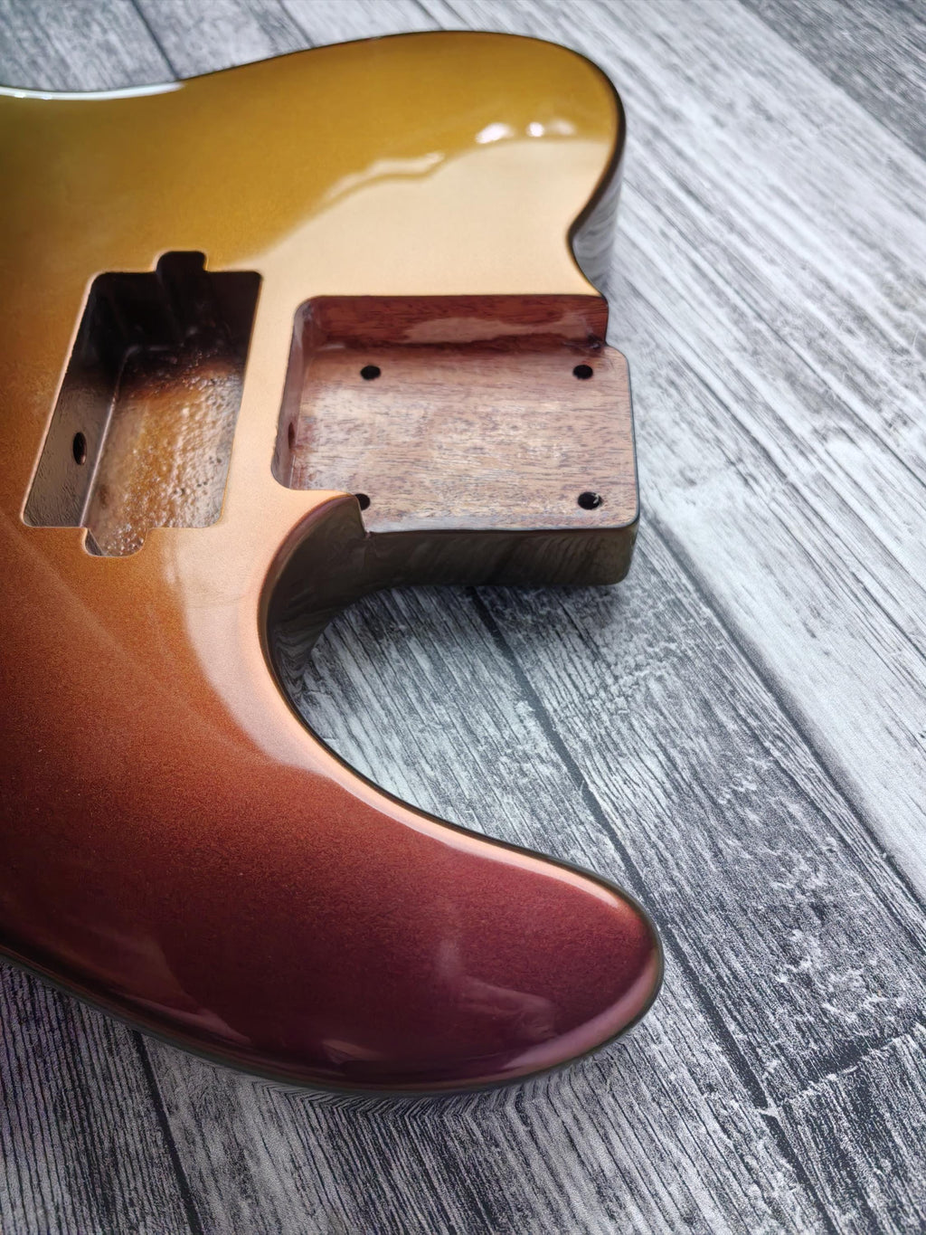 Chameleon Gold 2 Humbuckers Mahogany Body , TL Custom T-Style Body, Vintage Guitar Part Gadget Replacement, DIY Building Kit