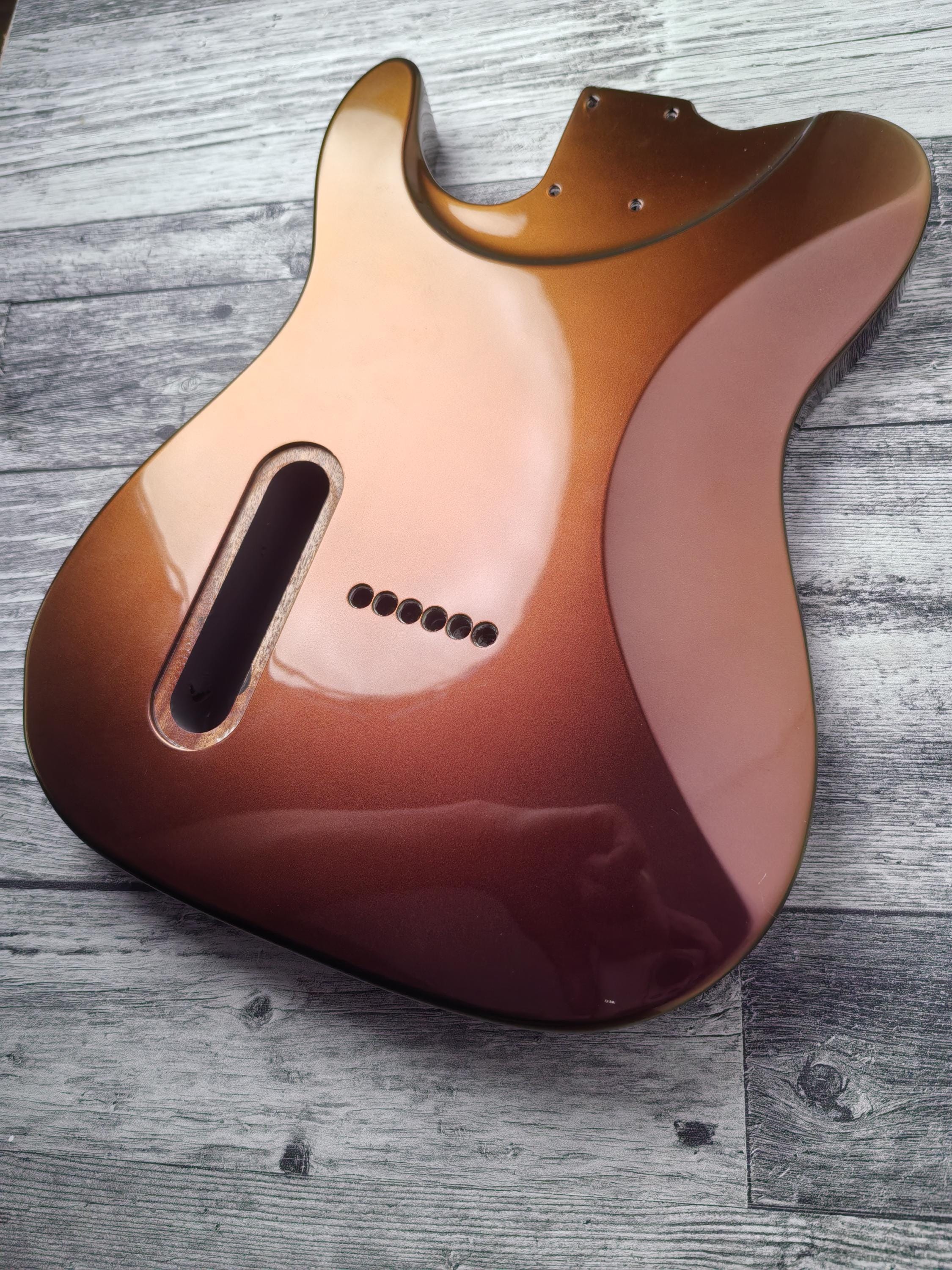 Chameleon Gold 2 Humbuckers Mahogany Body , TL Custom T-Style Body, Vintage Guitar Part Gadget Replacement, DIY Building Kit