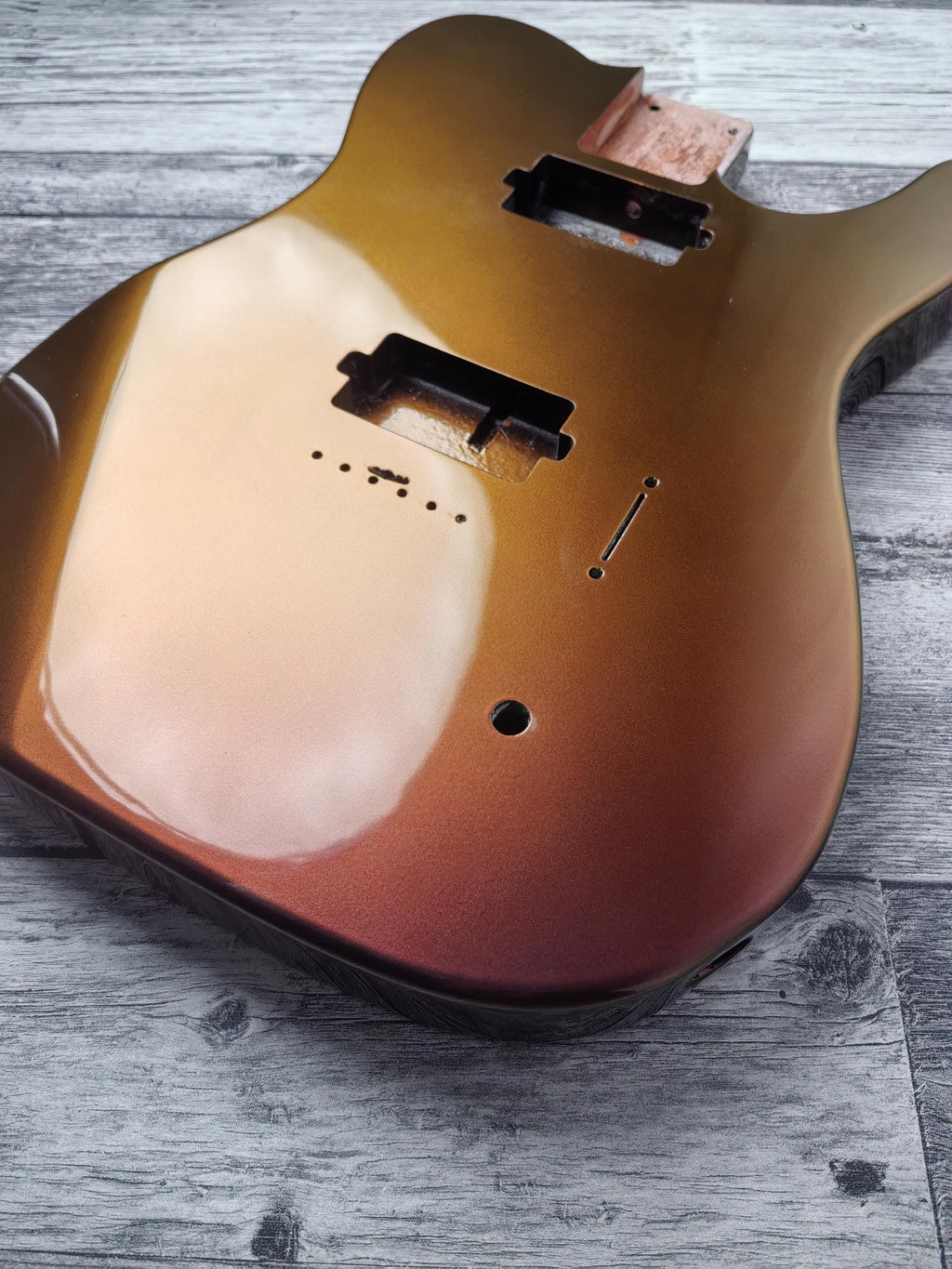 Chameleon Gold 2 Humbuckers Mahogany Body , TL Custom T-Style Body, Vintage Guitar Part Gadget Replacement, DIY Building Kit