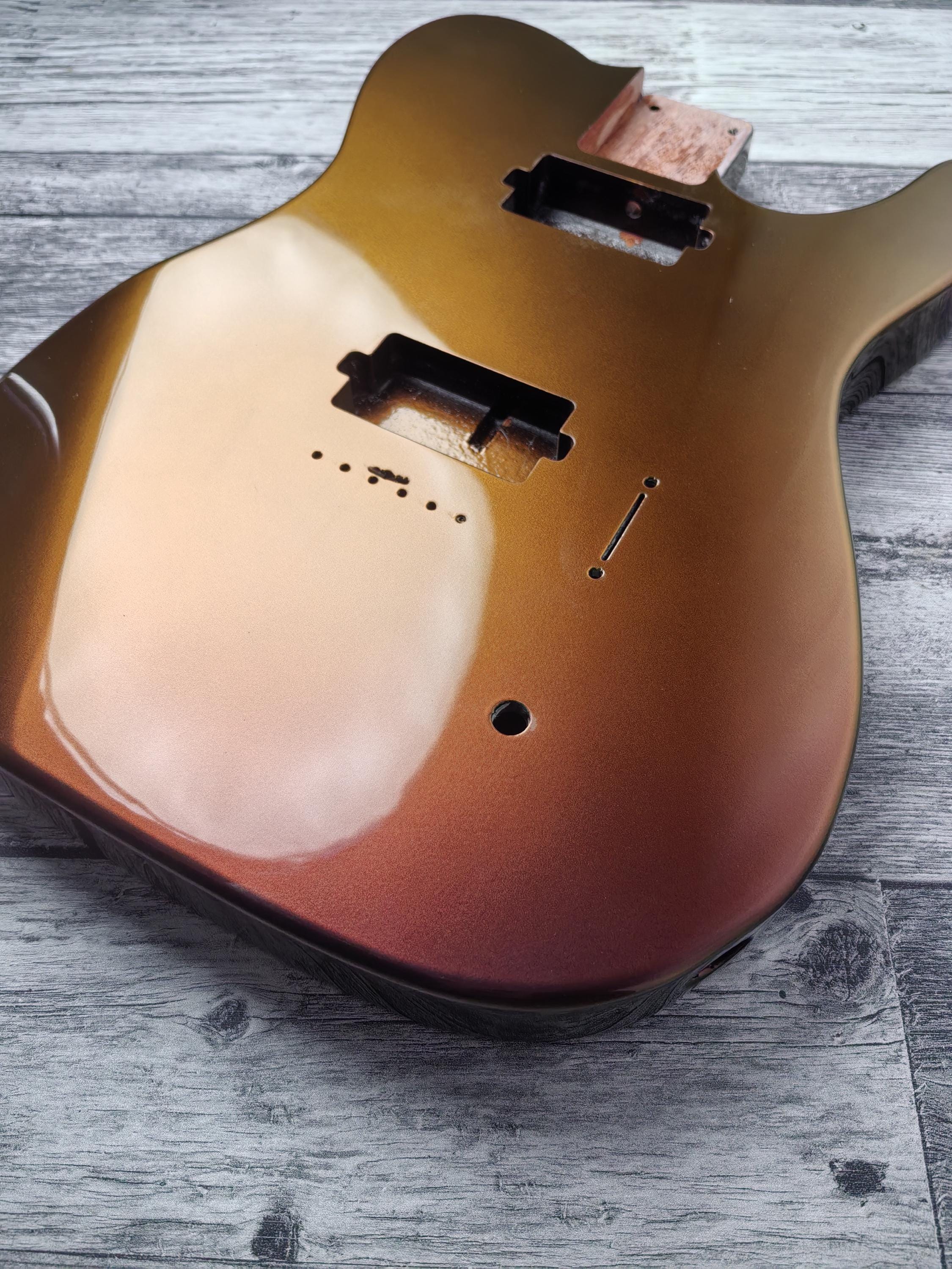 Chameleon Gold 2 Humbuckers Mahogany Body , TL Custom T-Style Body, Vintage Guitar Part Gadget Replacement, DIY Building Kit