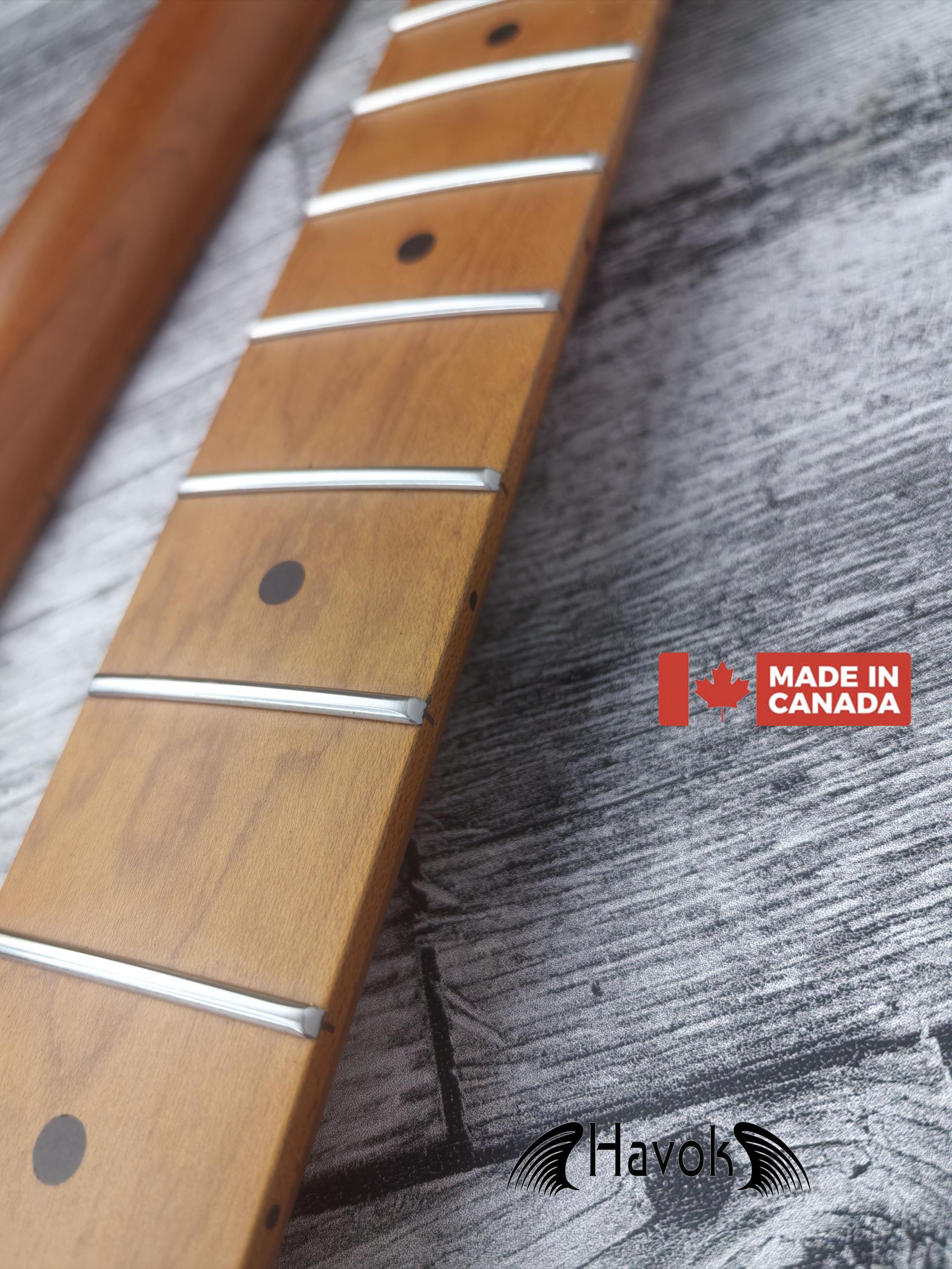 T Type Roasted Maple Neck Stainless Steel Frets, Satin Finish Medium Jumbo 22 Jescar Frets, Guitar Building, Guitar DIY Kit, Vintage Style