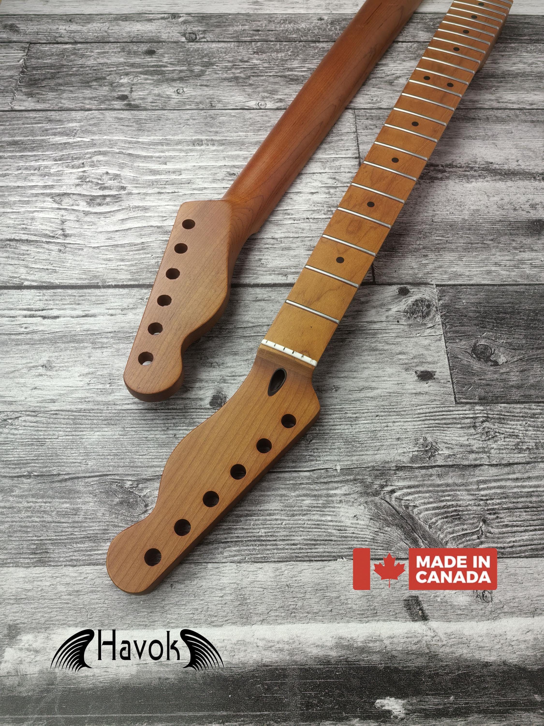 T Type Roasted Maple Neck Stainless Steel Frets, Satin Finish Medium Jumbo 22 Jescar Frets, Guitar Building, Guitar DIY Kit, Vintage Style