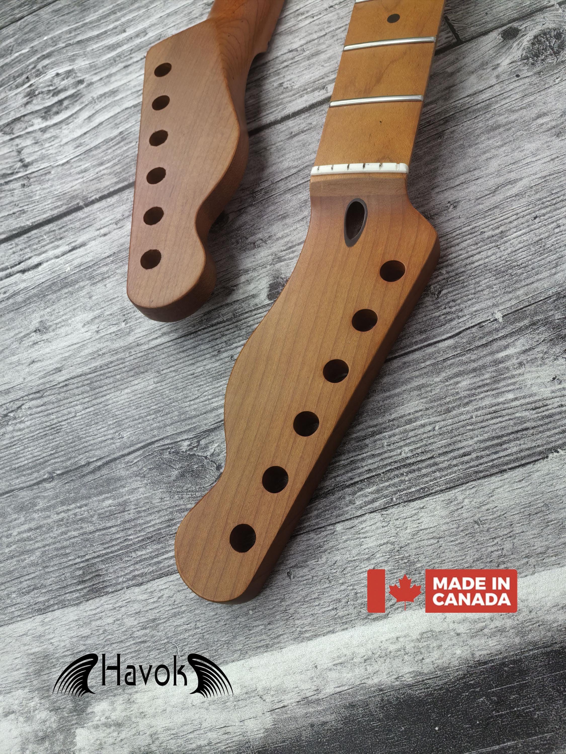 T Type Roasted Maple Neck Stainless Steel Frets, Satin Finish Medium Jumbo 22 Jescar Frets, Guitar Building, Guitar DIY Kit, Vintage Style
