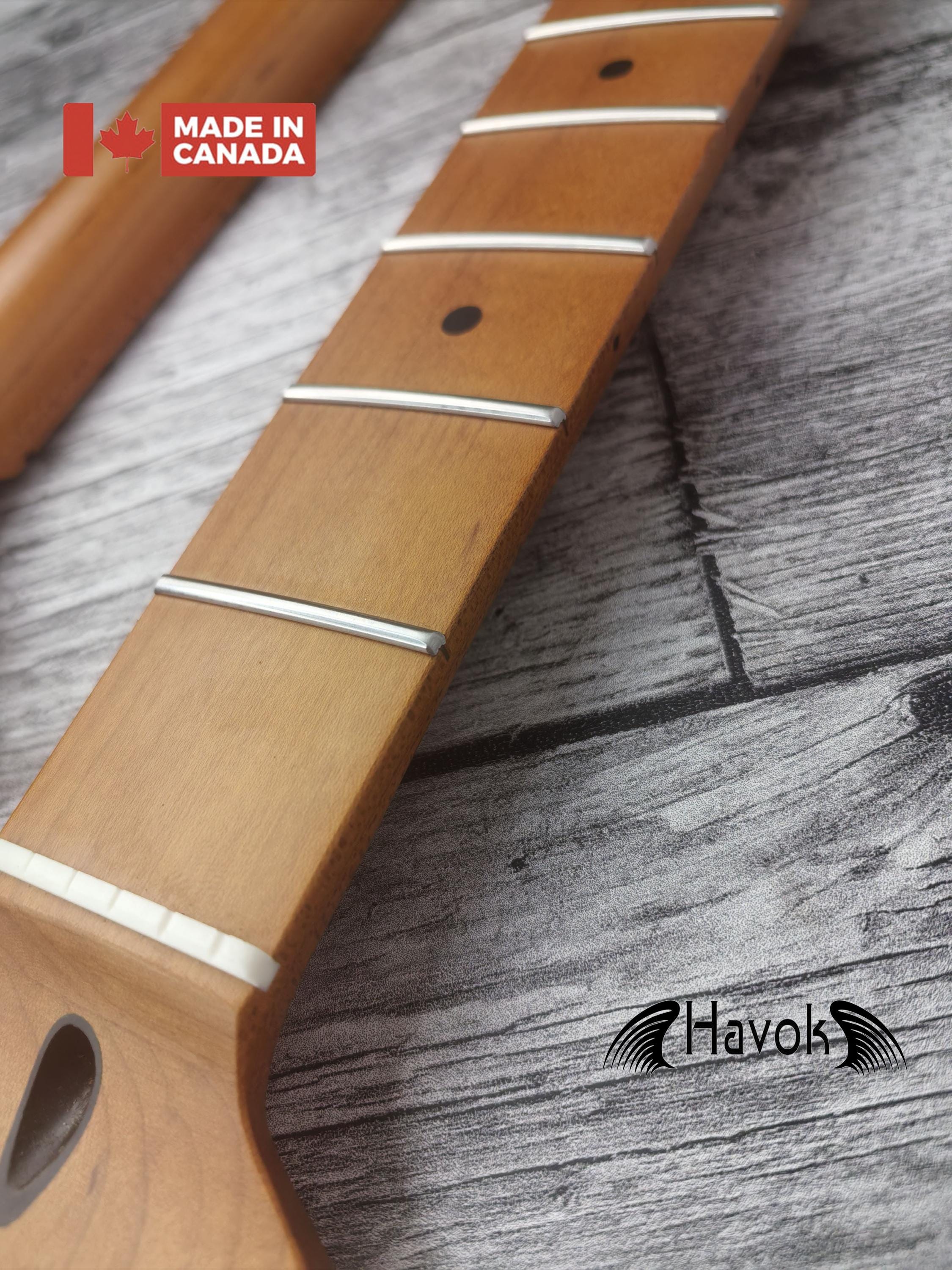 S Type Roasted Maple Neck Stainless Steel Frets, Satin Finish Medium Jumbo 22 Jescar Frets, Guitar Building, Guitar DIY Kit, Vintage Style