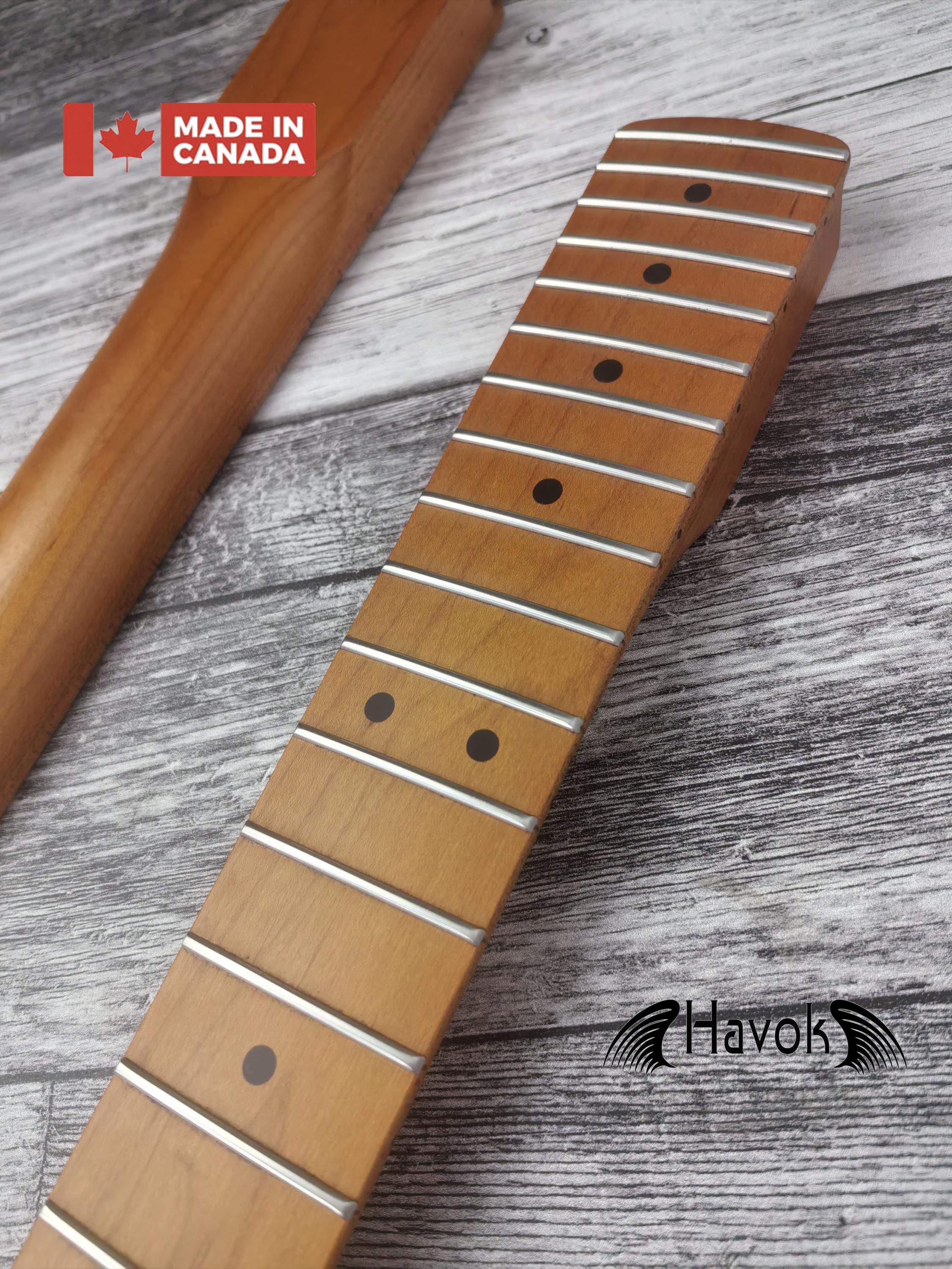 S Type Roasted Maple Neck Stainless Steel Frets, Satin Finish Medium Jumbo 22 Jescar Frets, Guitar Building, Guitar DIY Kit, Vintage Style