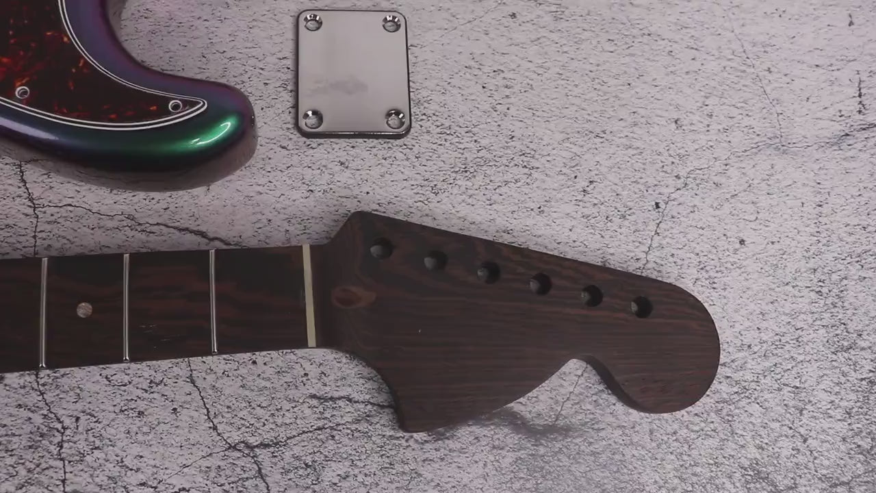 Guitar Kit Mahogany Body Wenge ST Neck Hardware, Chameleon Guitar, Hight Quality Electric Guitar Kit, Neck, Build Your Own DIY