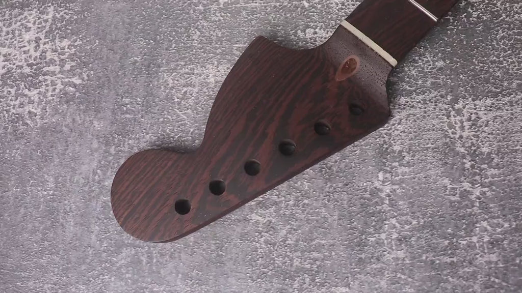 Special S Type Wenge Neck, 22 Medium Jumbo Jescar Nickel Frets, Big Headstock S Style, Vintage Neck Replacement Part, Guitar Build Kit DIY