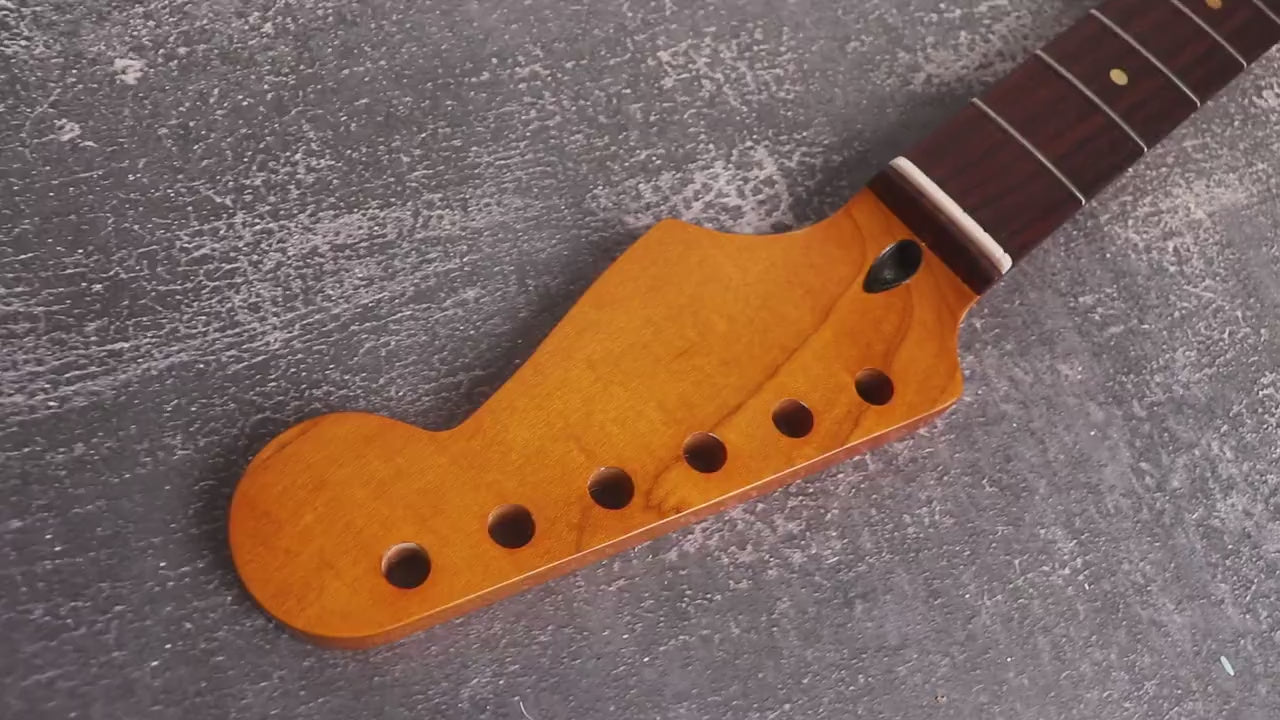 ST Roasted Maple Back Neck, S Style 22 Nickel Frets, Satin Finish for Back, Medium Jumbo Jescar Fret, S Type Custom Vintage Guitar Building