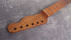 T Type Spoke Wheel Roasted Flame Maple Neck, Stainless Steel Frets, Satin TL Neck, Medium Jumbo Jescar Frets, 22 Frets, Electric Guitar Neck